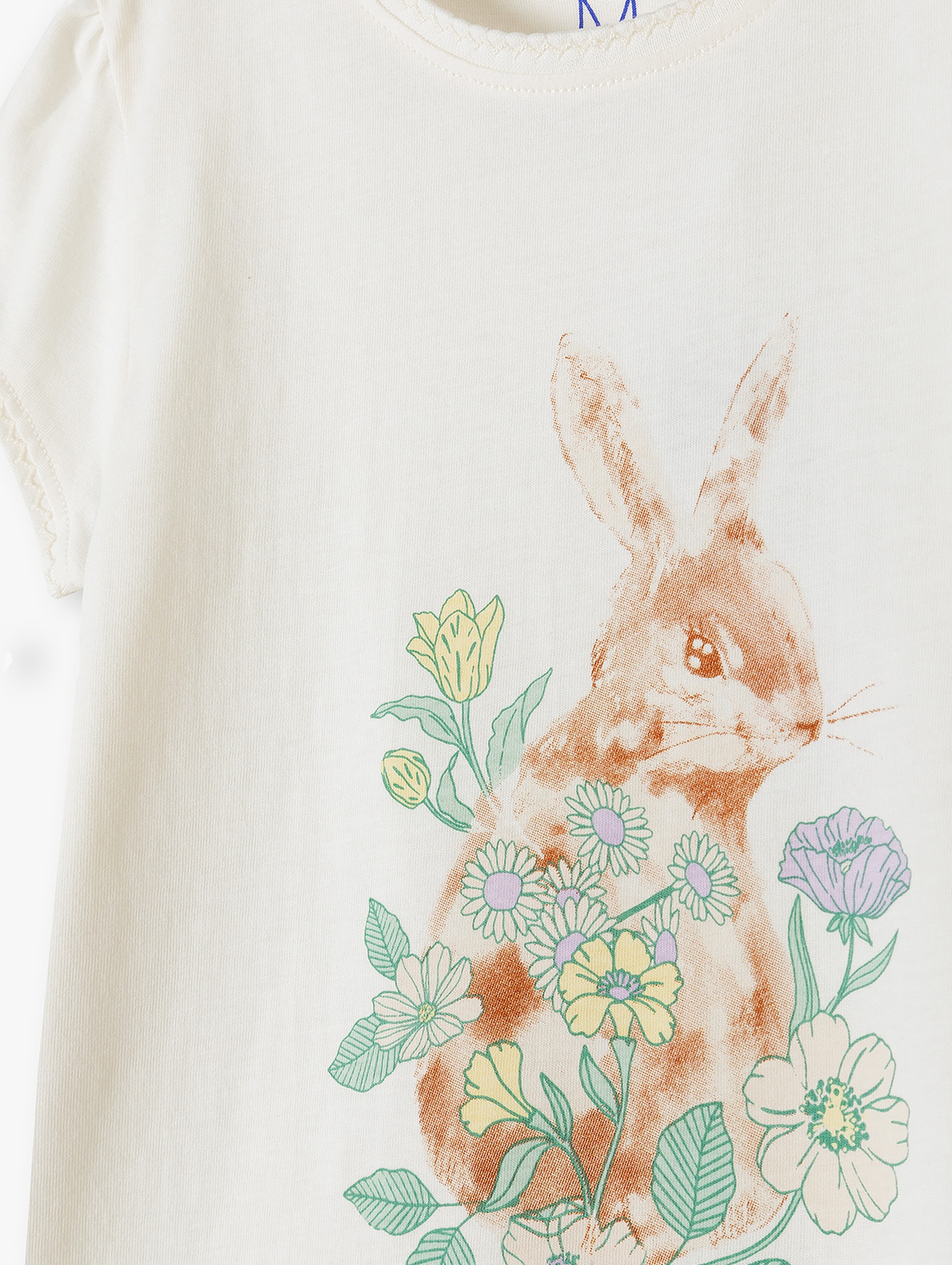 Dzianinowy t-shirt z króliczkiem - Max&Mia