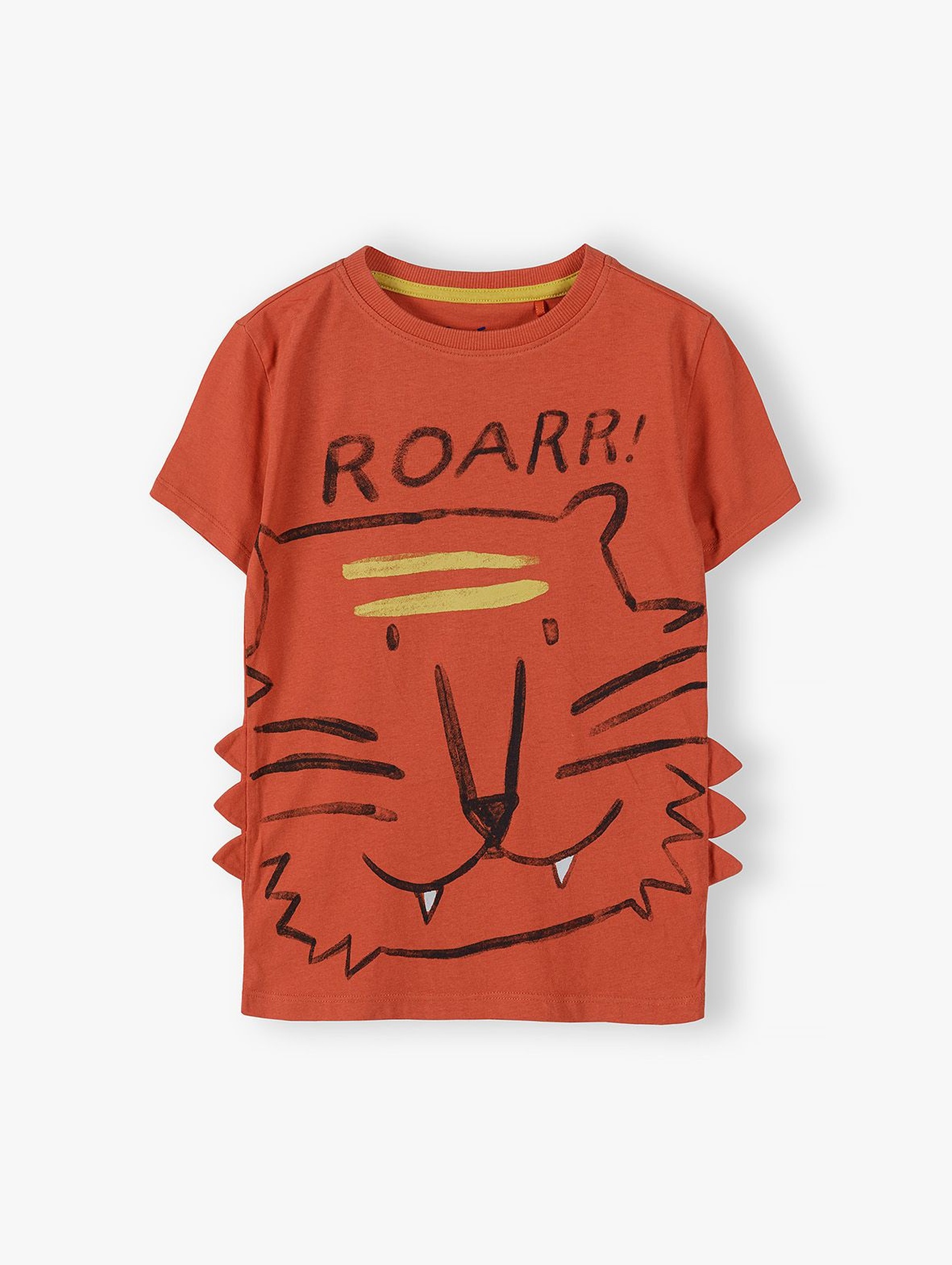 Dzianinowy T-shirt dla chłopca z tygrysem