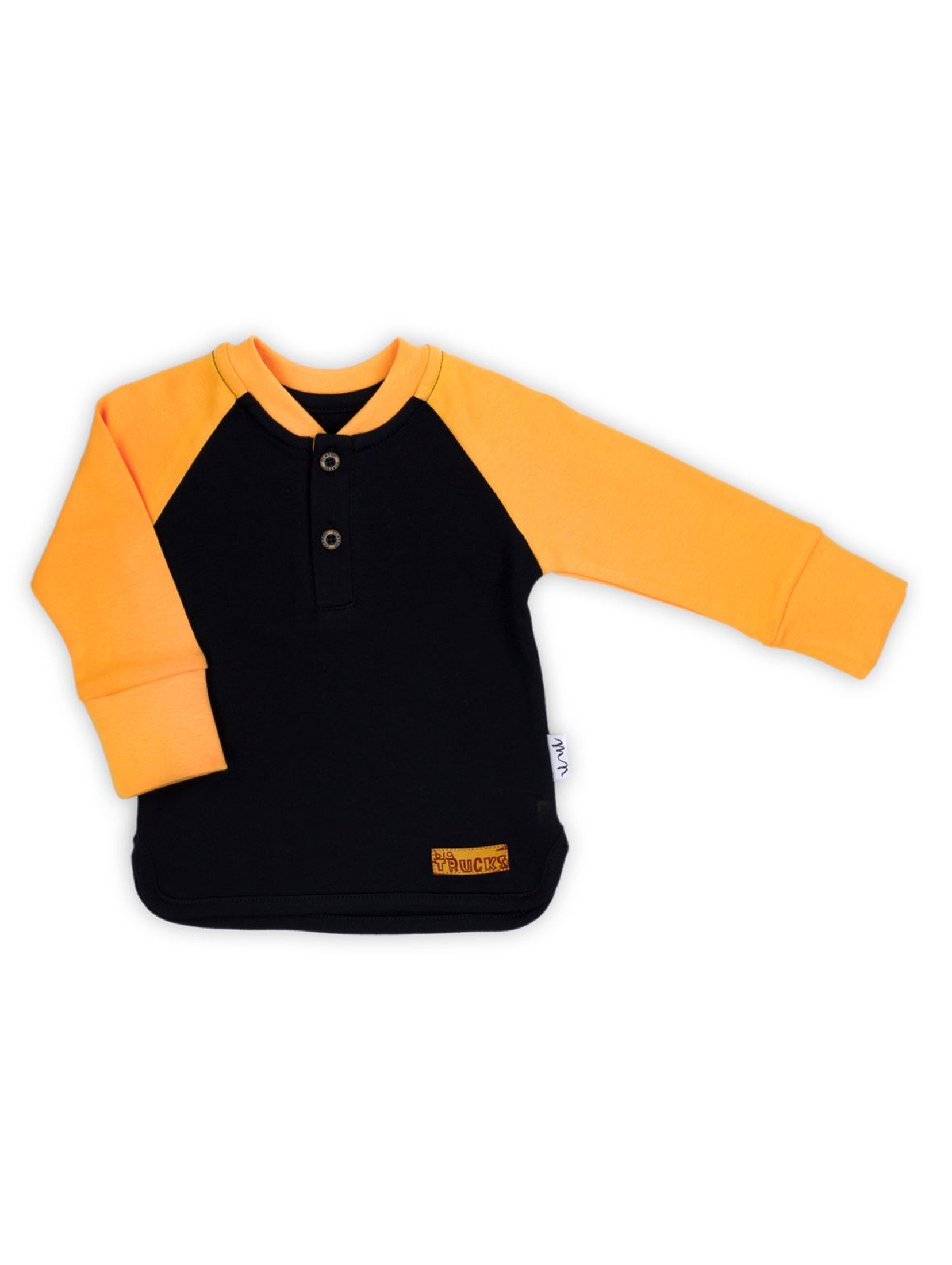 Bawełniana  bluzka z długim rękawem - żółto - czarny