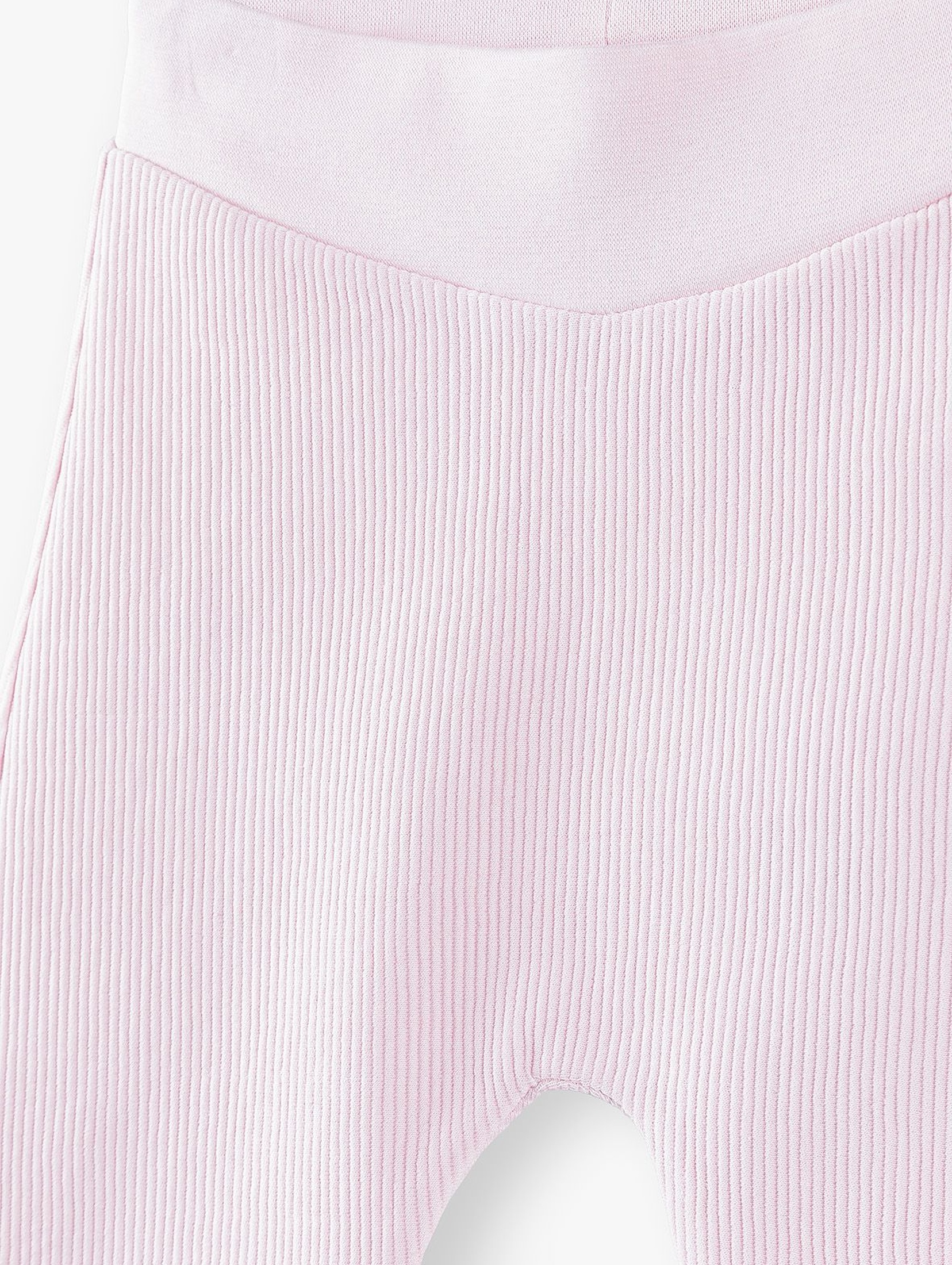 Spodnie dresowe niemowlęce w prążki - różowe