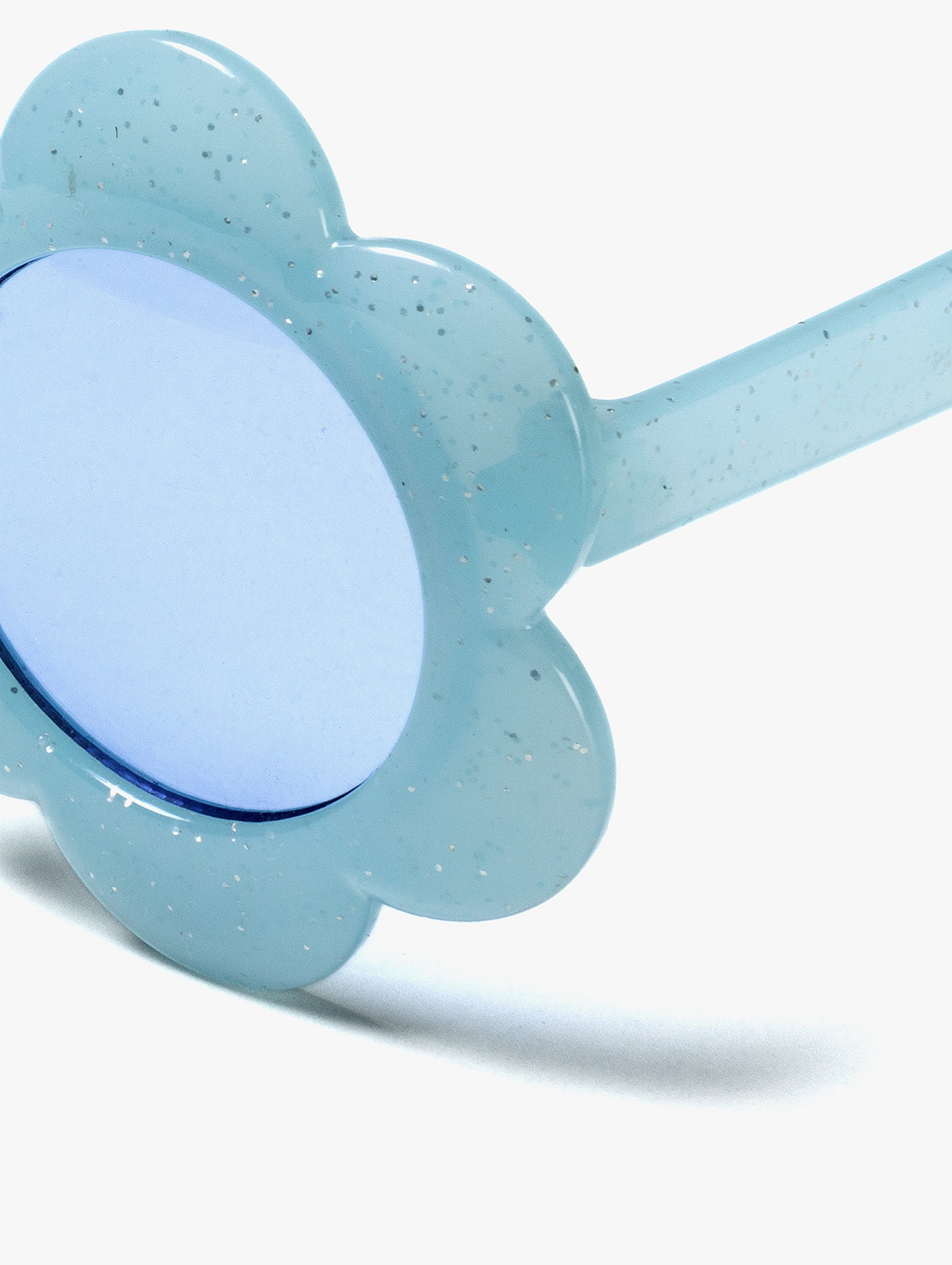 Okulary dziewczęce przeciwsłoneczne w etui kwiatki niebieskie - filtr UV 400