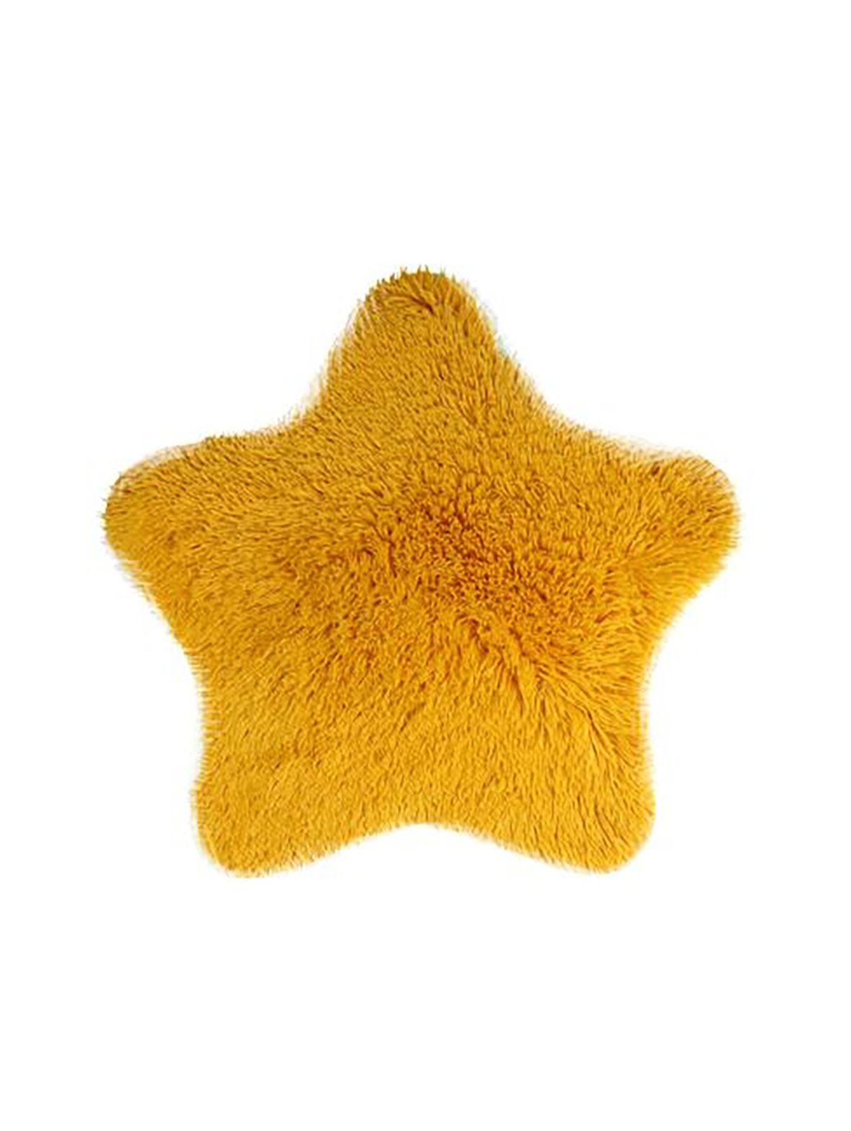Dywanik SOFT STAR eko futro żółty 60x60 cm