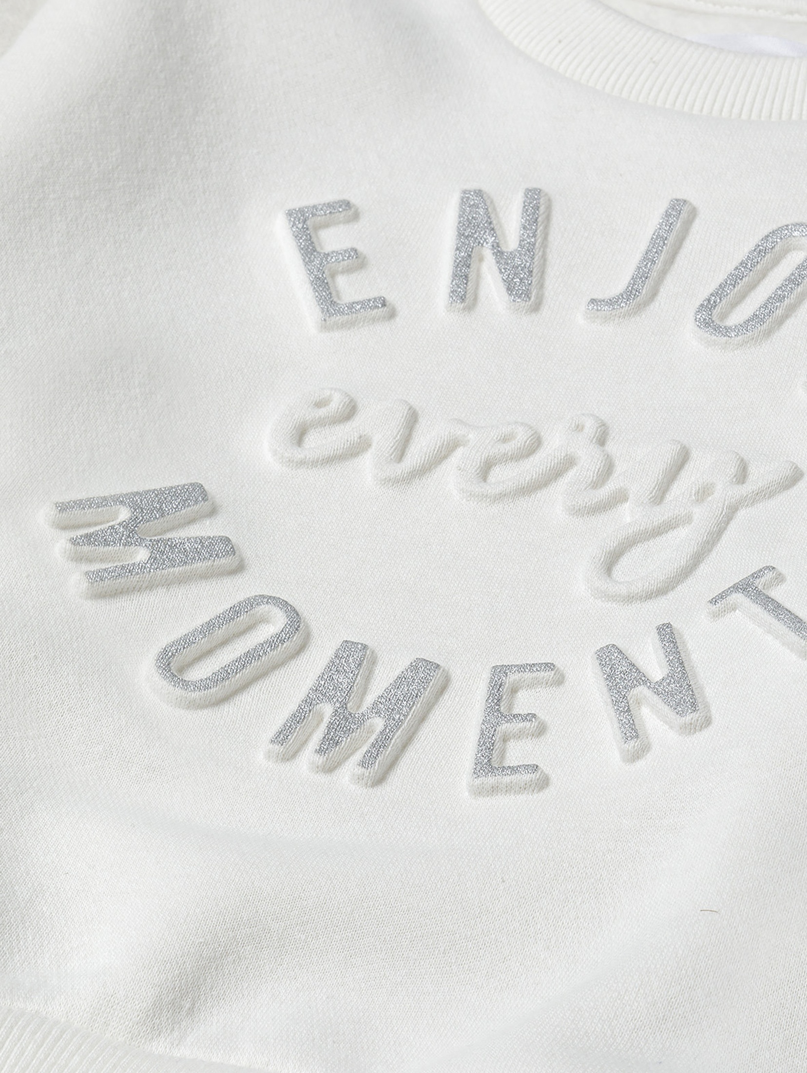 Bluza dla dziewczynki z brokatowym napisem - Enjoy every moment