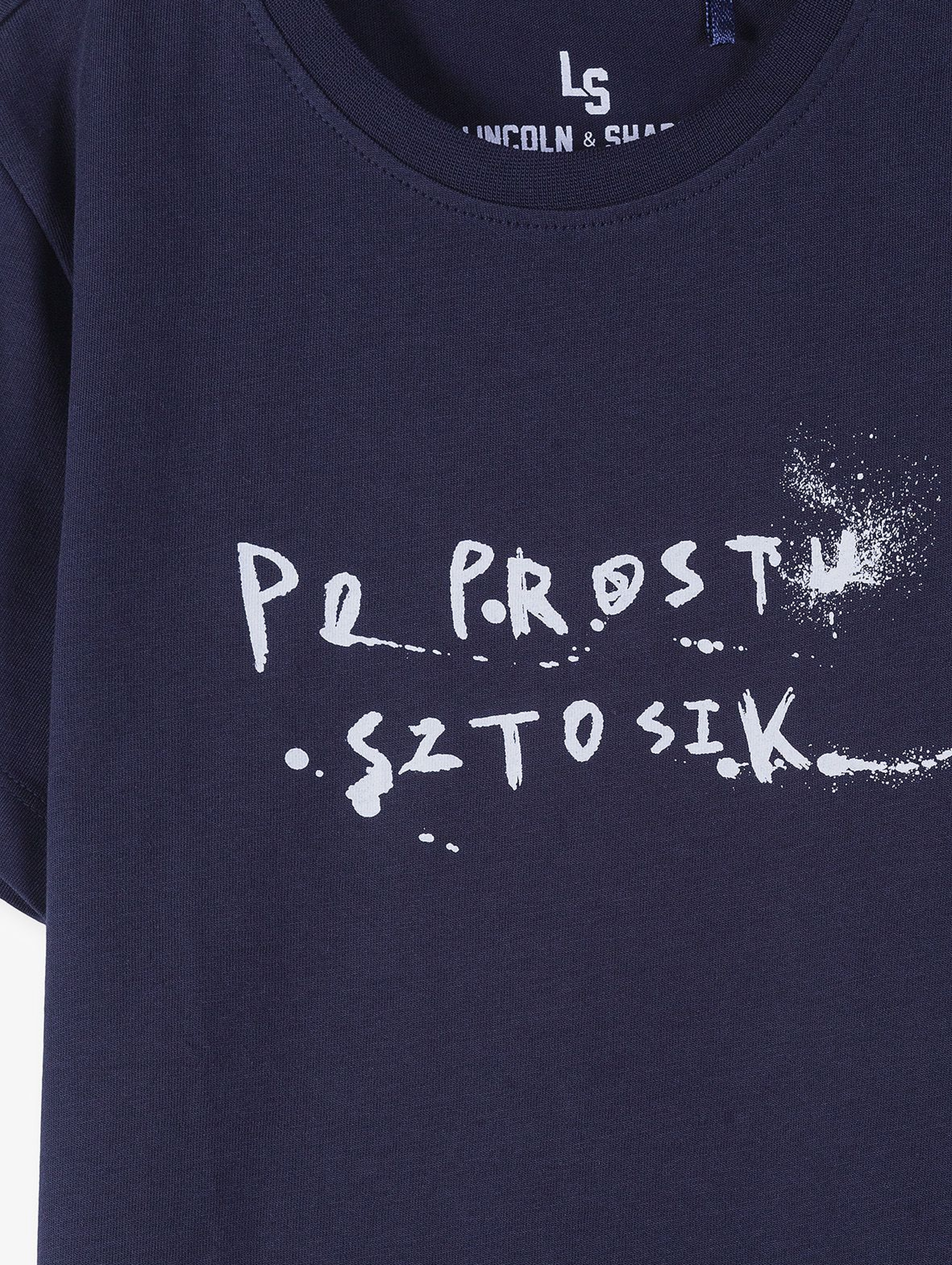 Bawełniany t-shirt chłopięcy z polskim napisem - PO PROSTU SZTOSIK