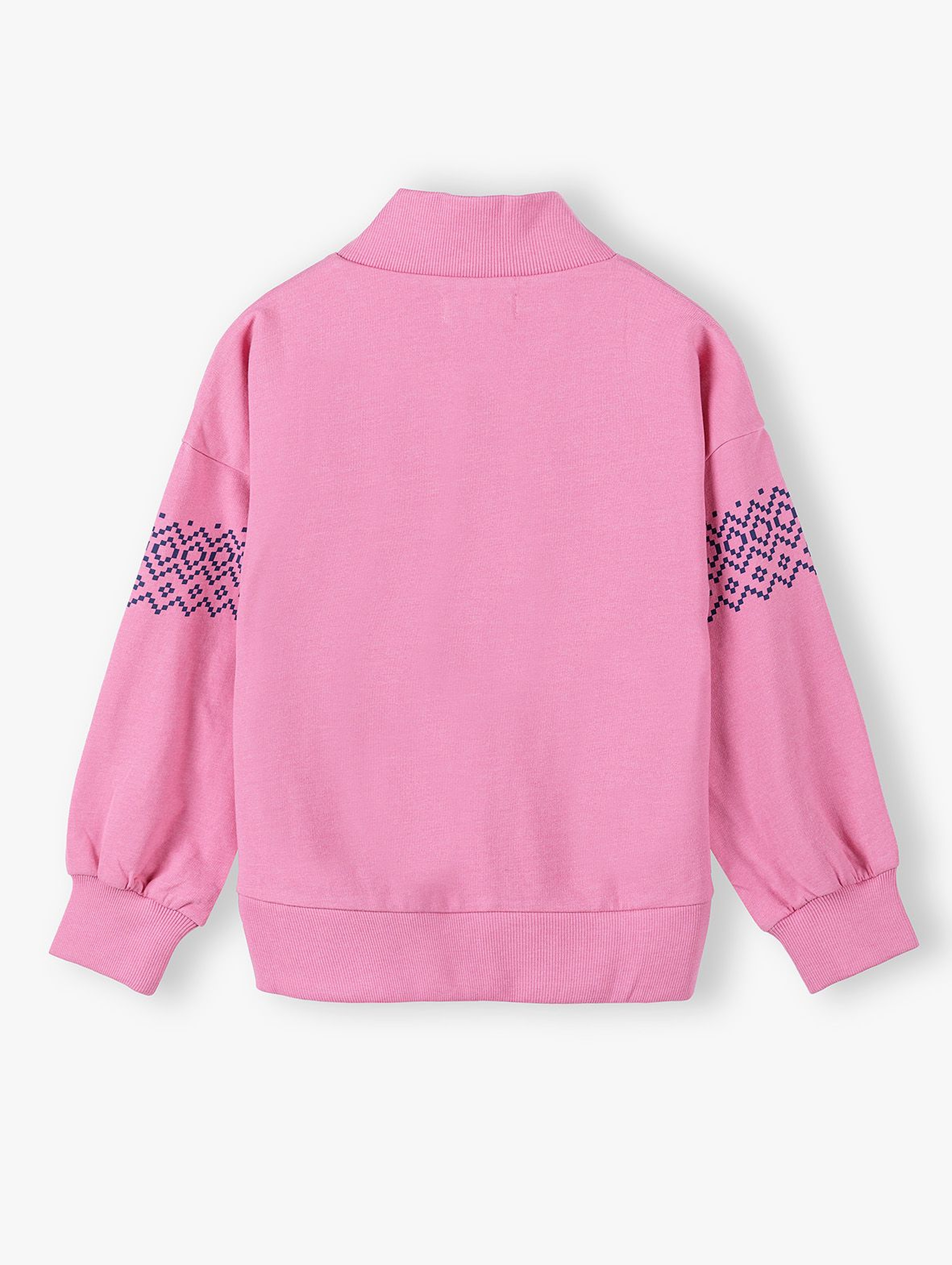 Różowa bluza dziewczęca z ozdobnym wzorem