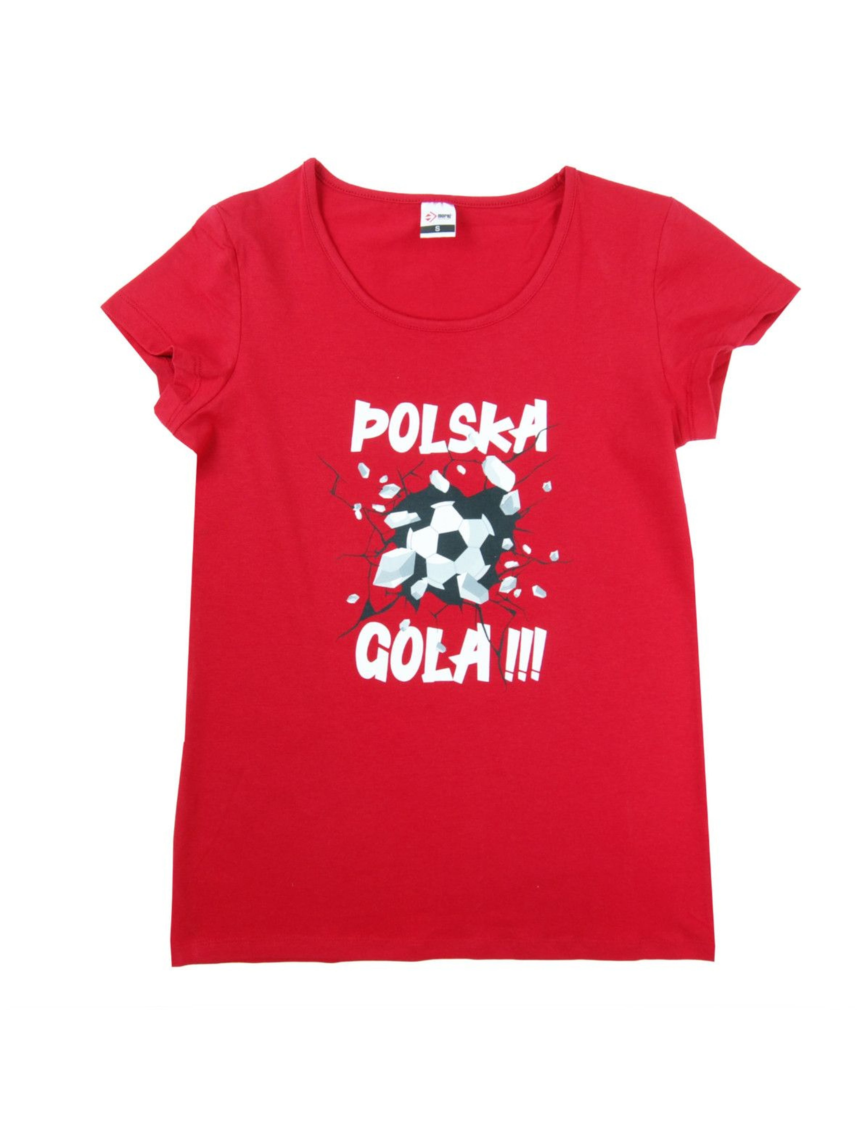 T-shirt o klasycznym kroju z nadrukiem POLSKA GOLA czerwony