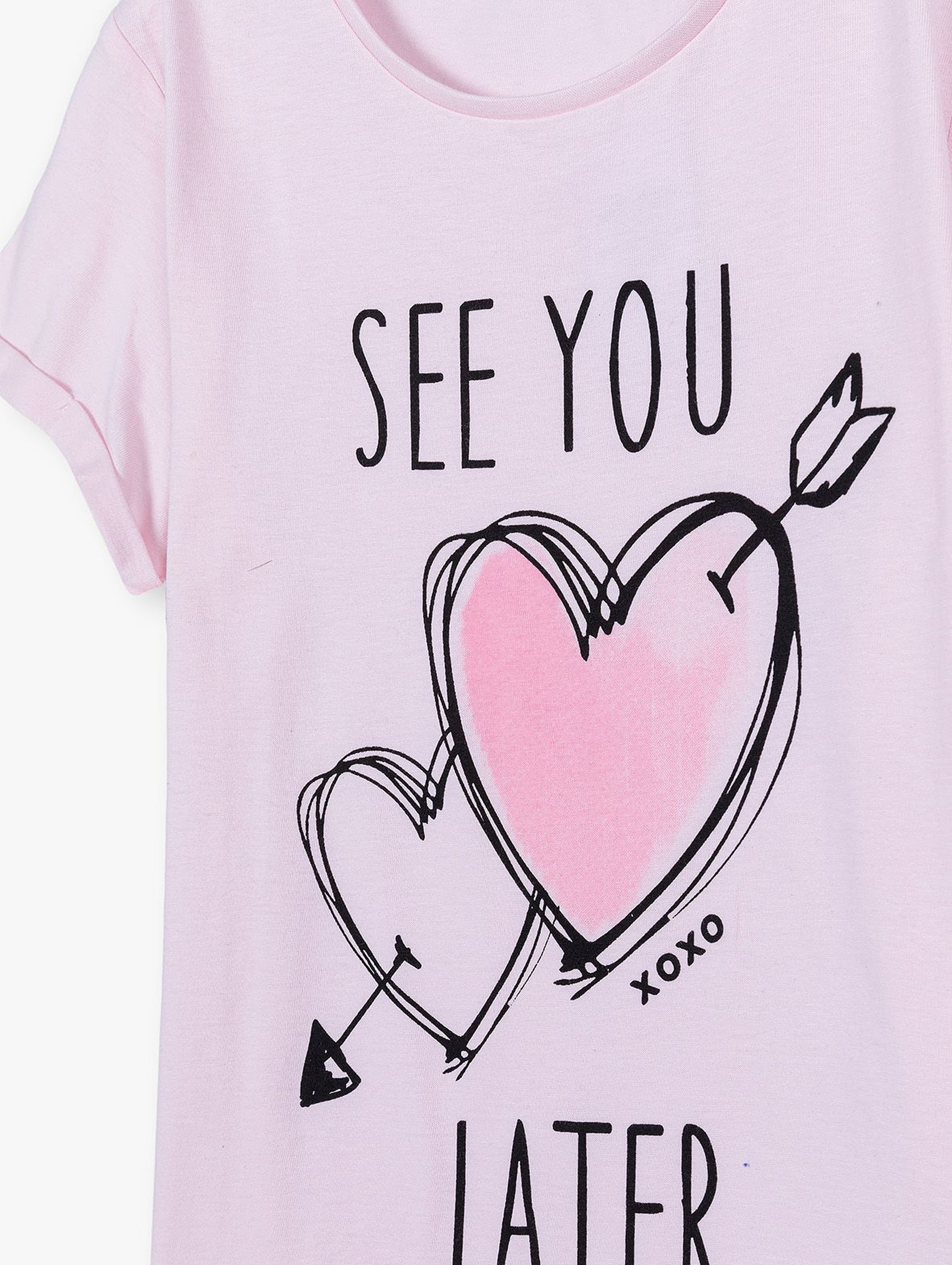 Różowy wiązany t-shirt dla dziewczynki