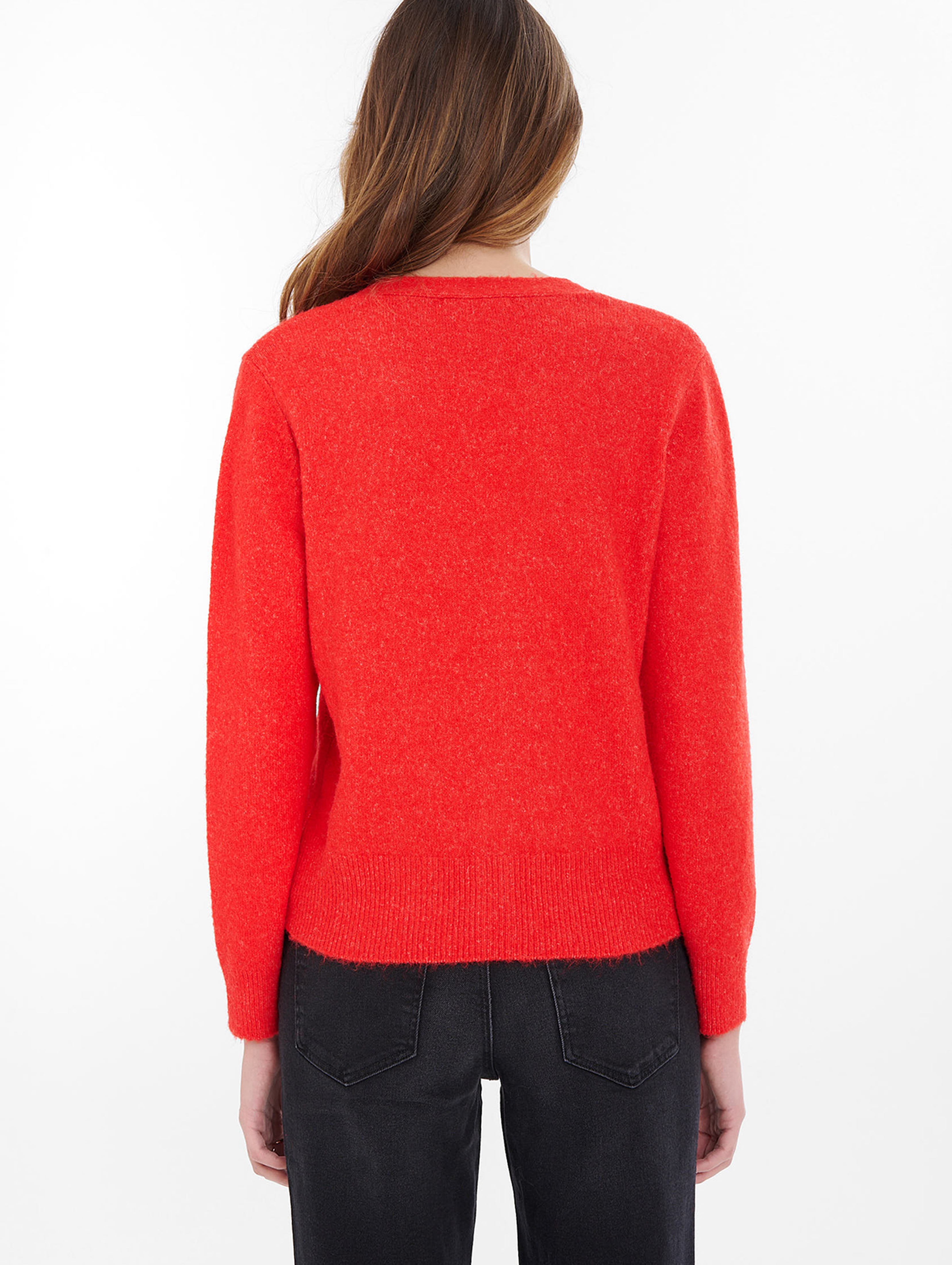 Sweter rozpinany damski czerwony
