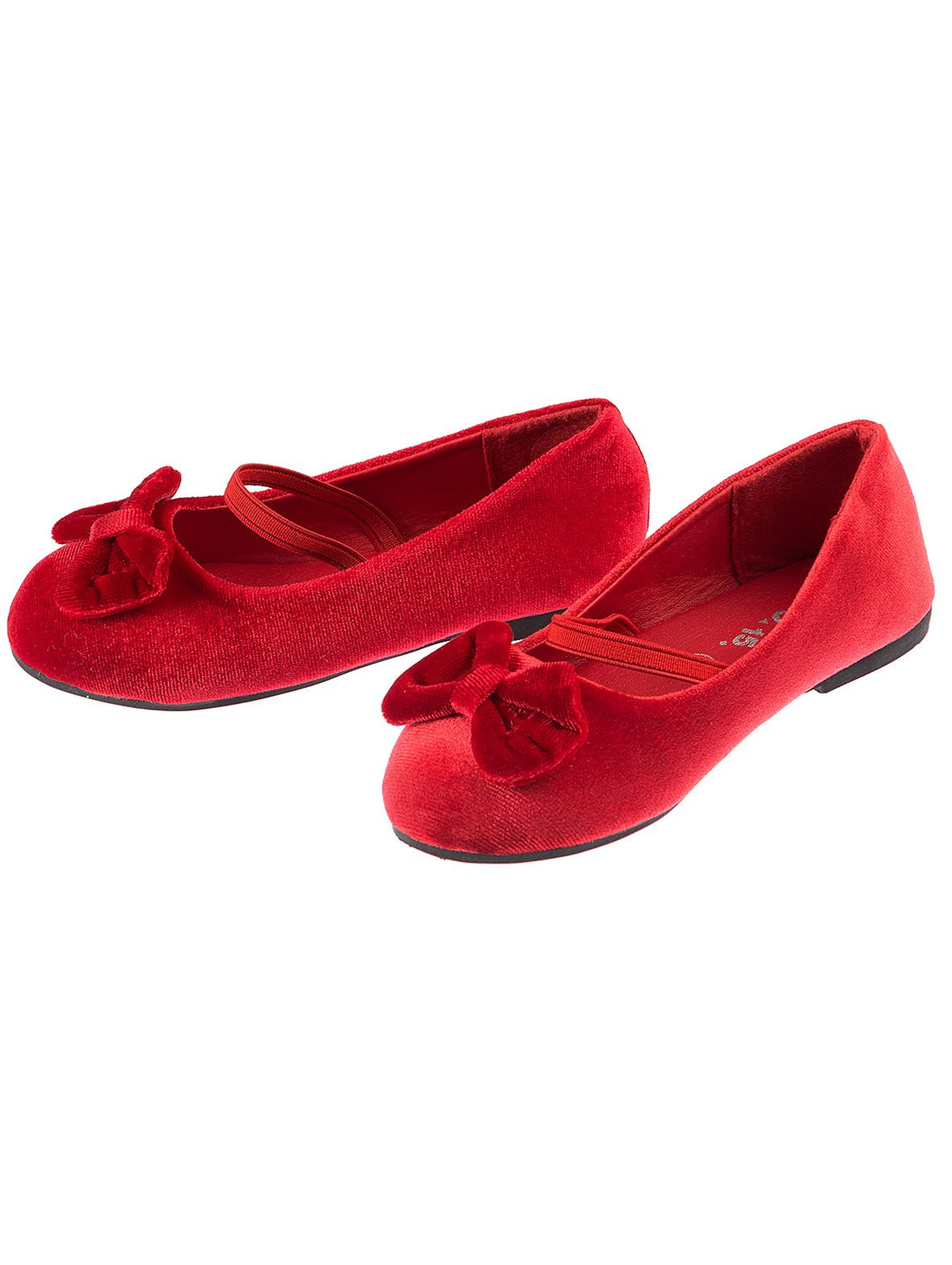 Buty baleriny dziewczęce czerwone z kokardą