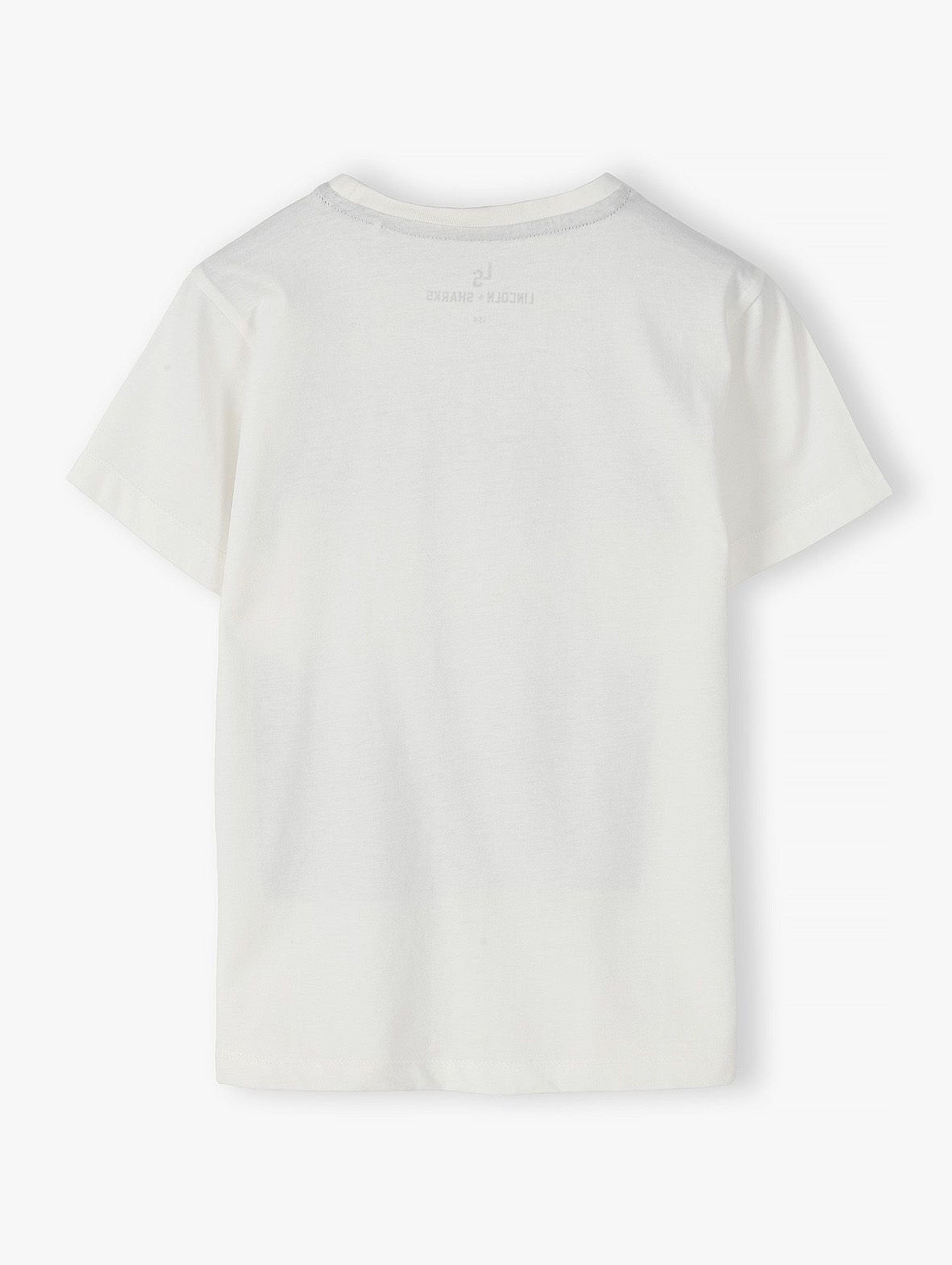 Bawełniany t-shirt chłopięcy w kolorze białym z nadrukiem