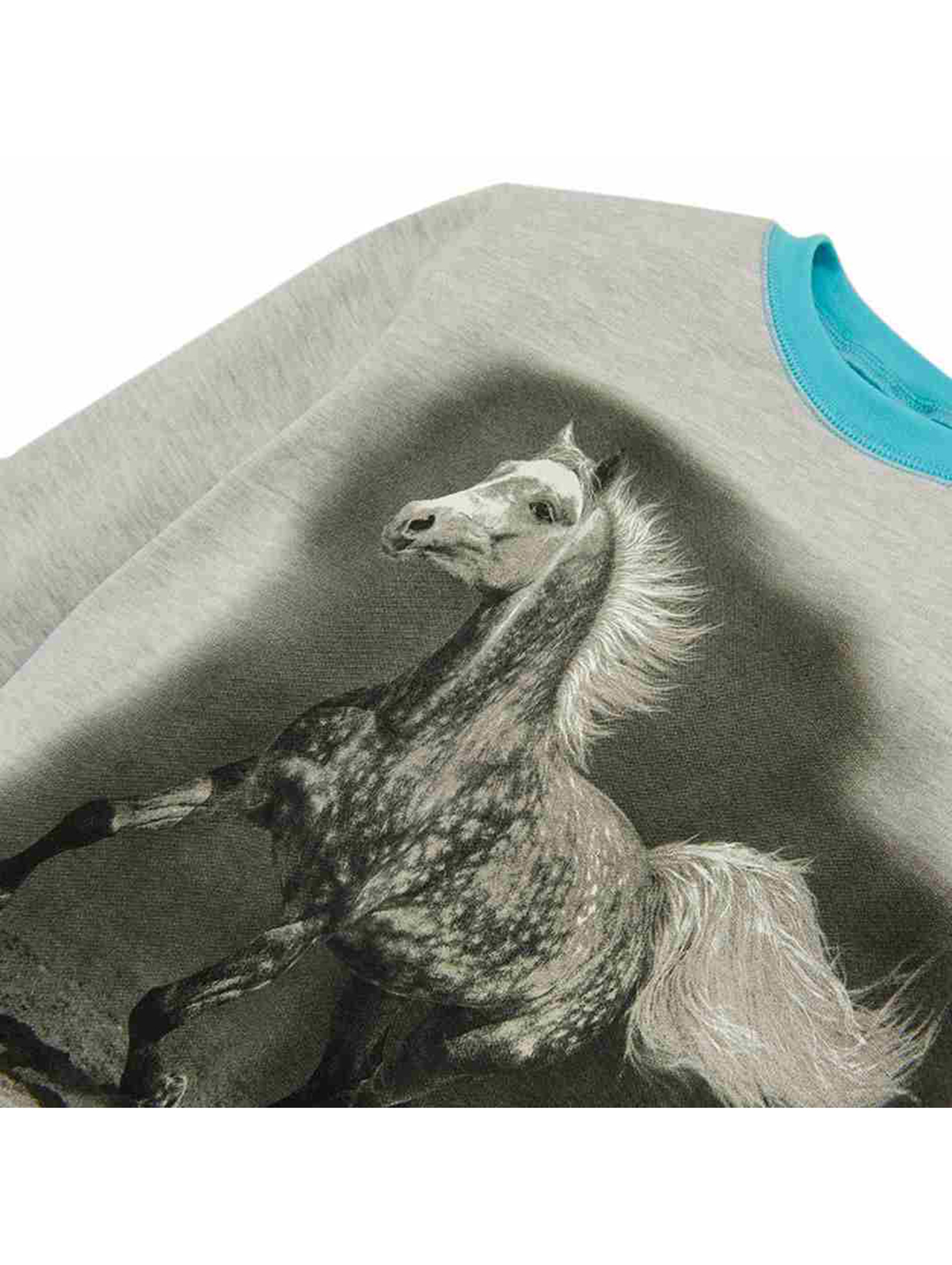 Dziewczęca piżama szaro-niebieska koń