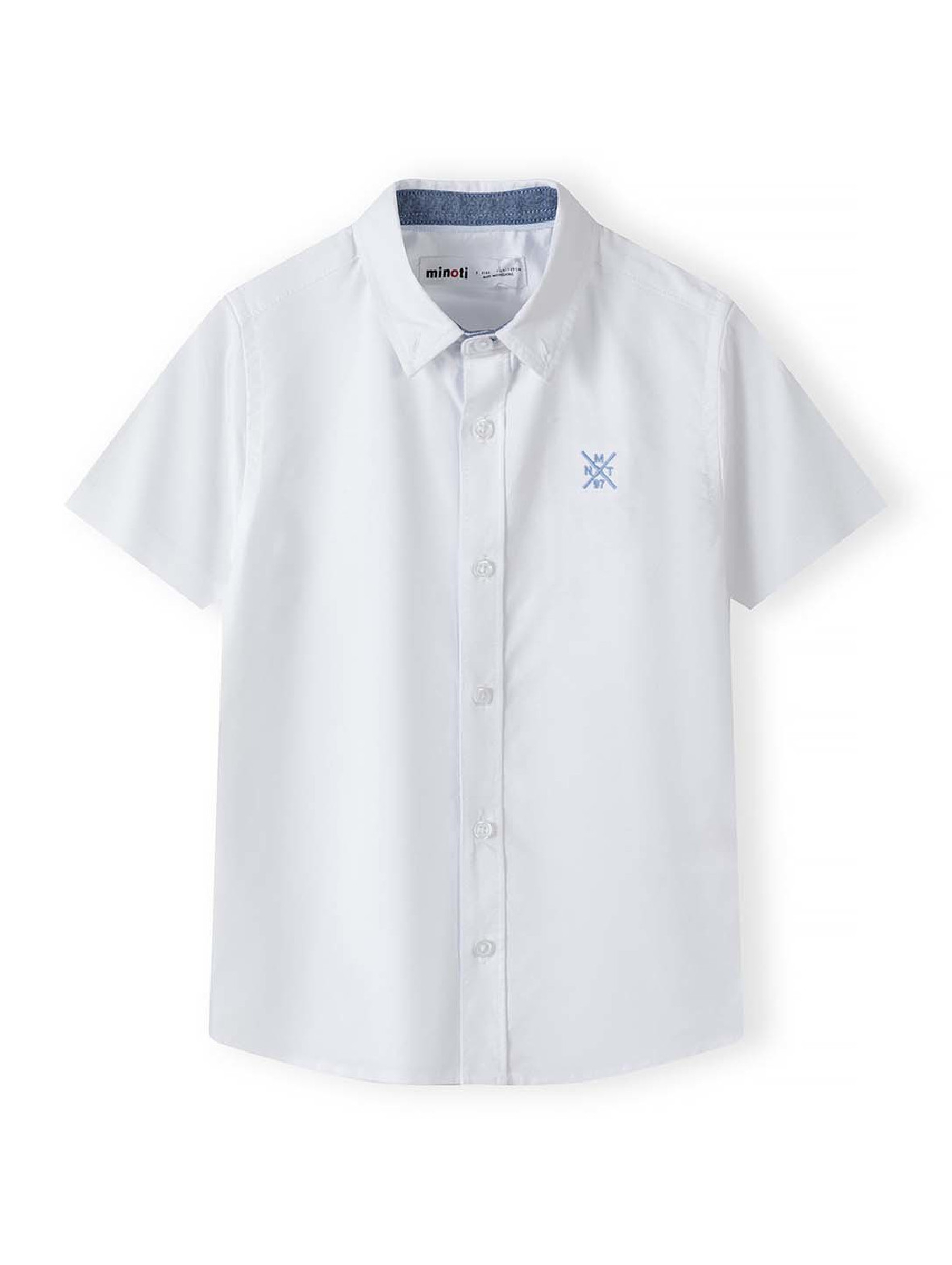 Biała koszula z krótkim rękawem z tkaniny oksford chłopięca