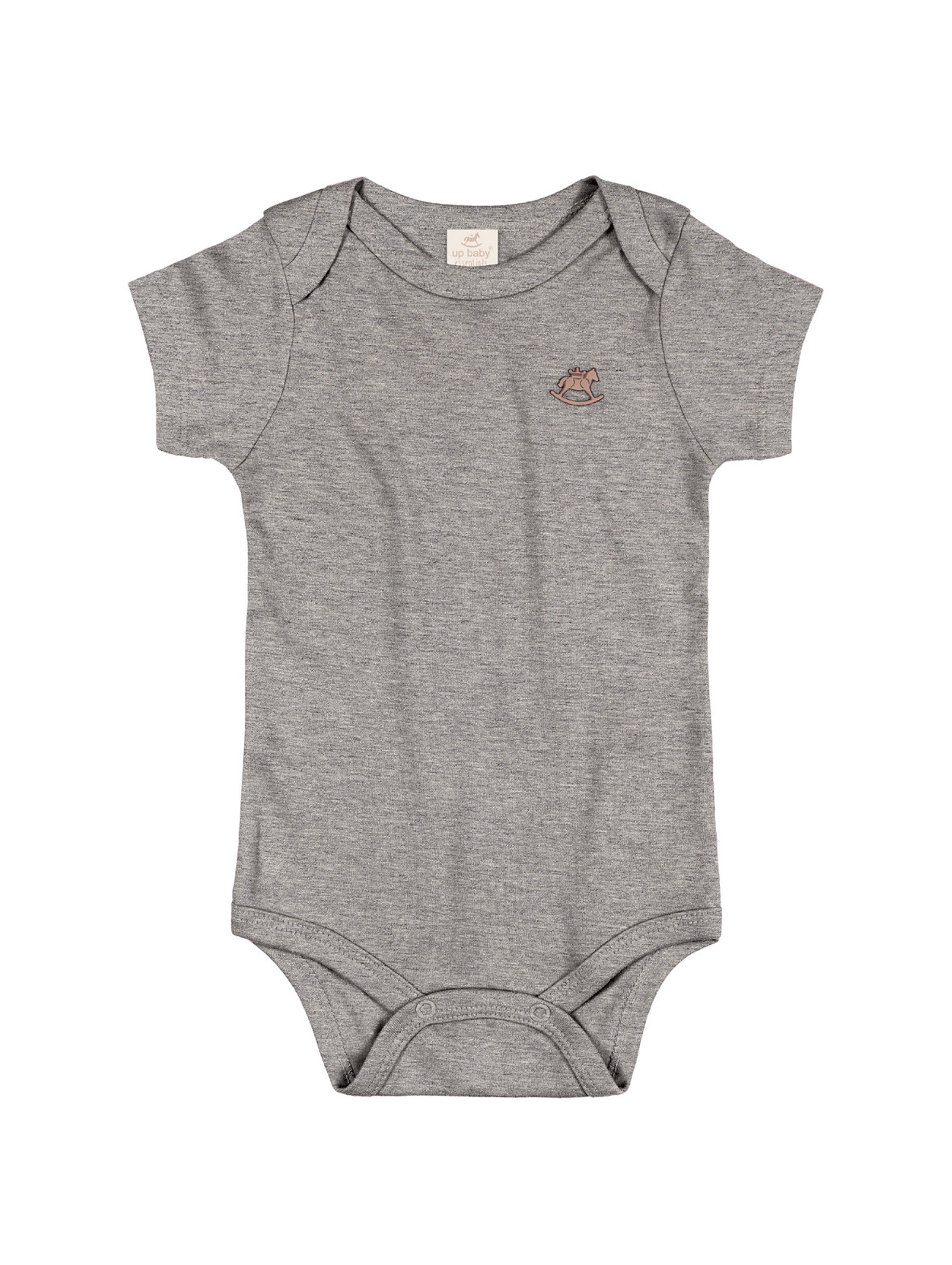Gładkie bawełniane body dla niemowlaka - szare