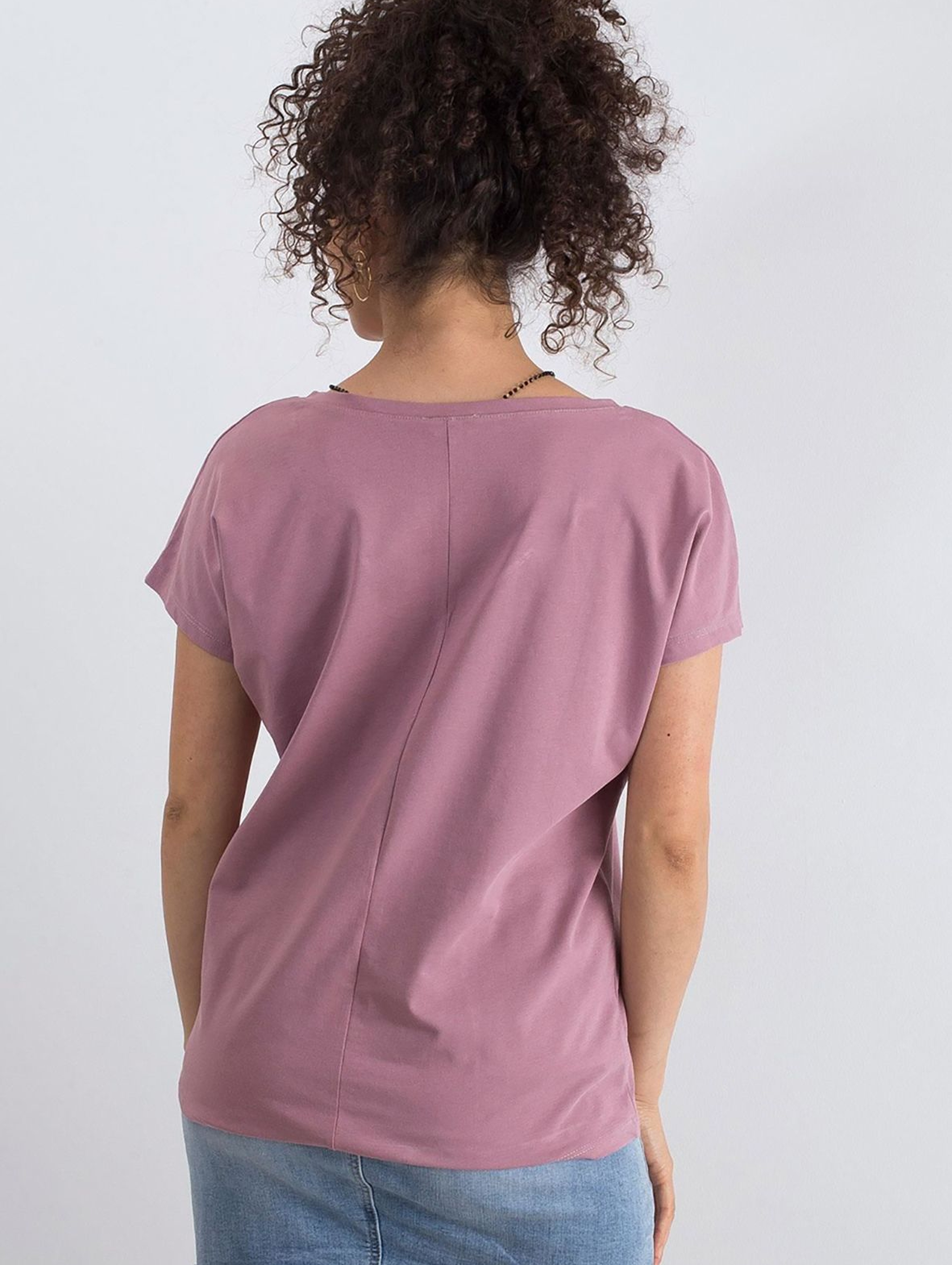 T-shirt damski ciemny różowy