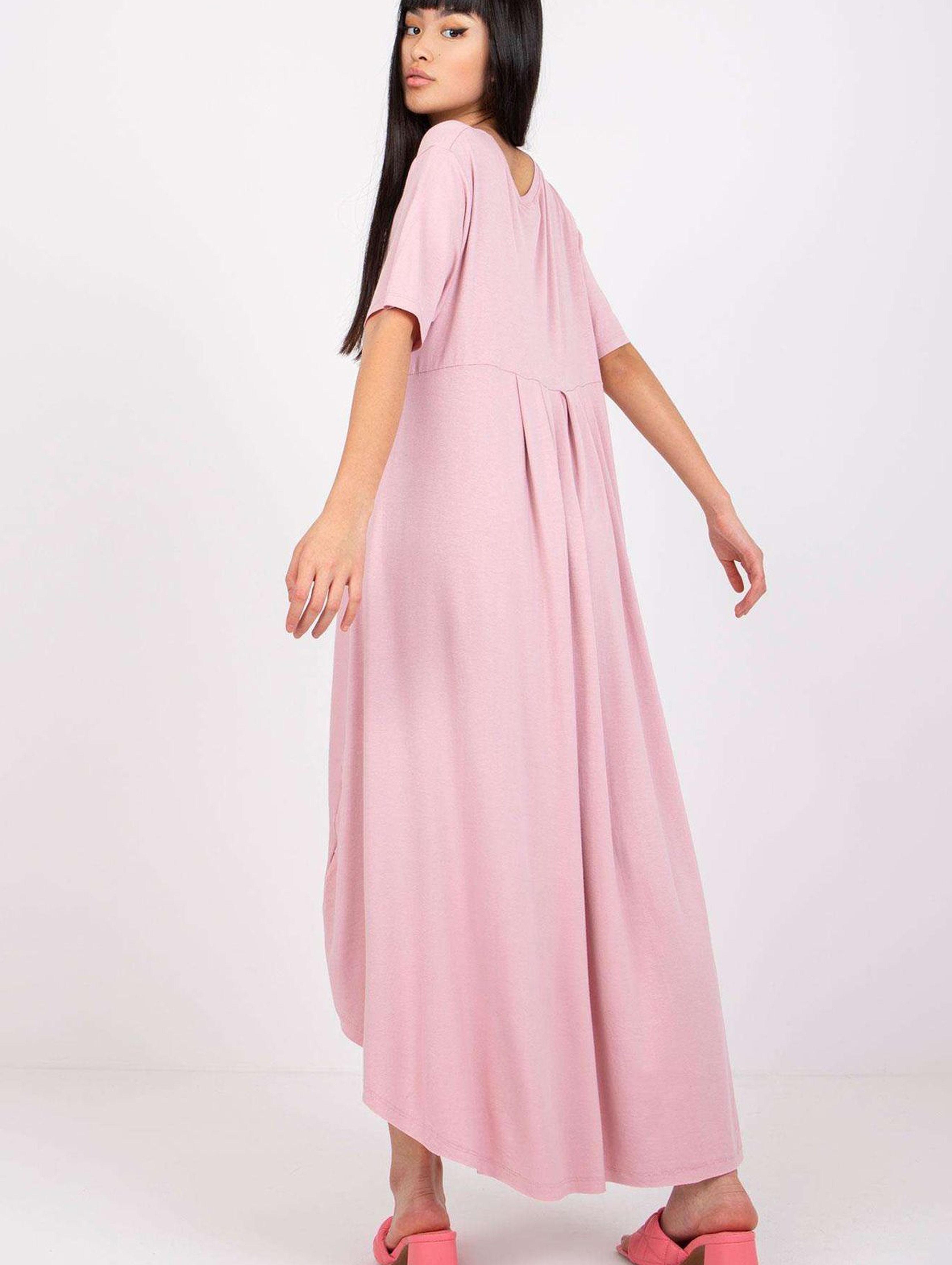 Sukienka o asymetrycznym kroju - jasny fioletowy