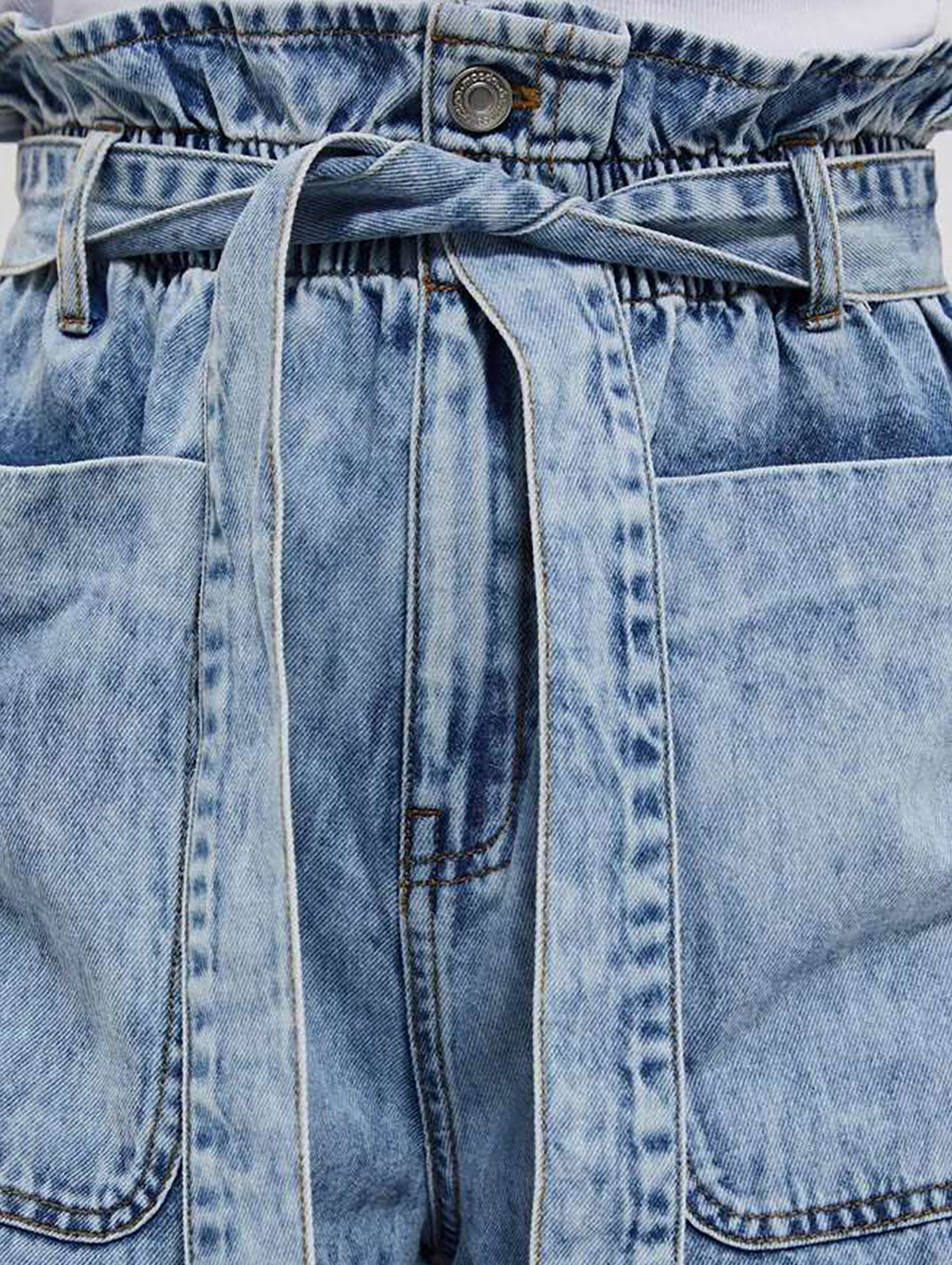Bawełniane szorty jeansowe damskie niebieskie