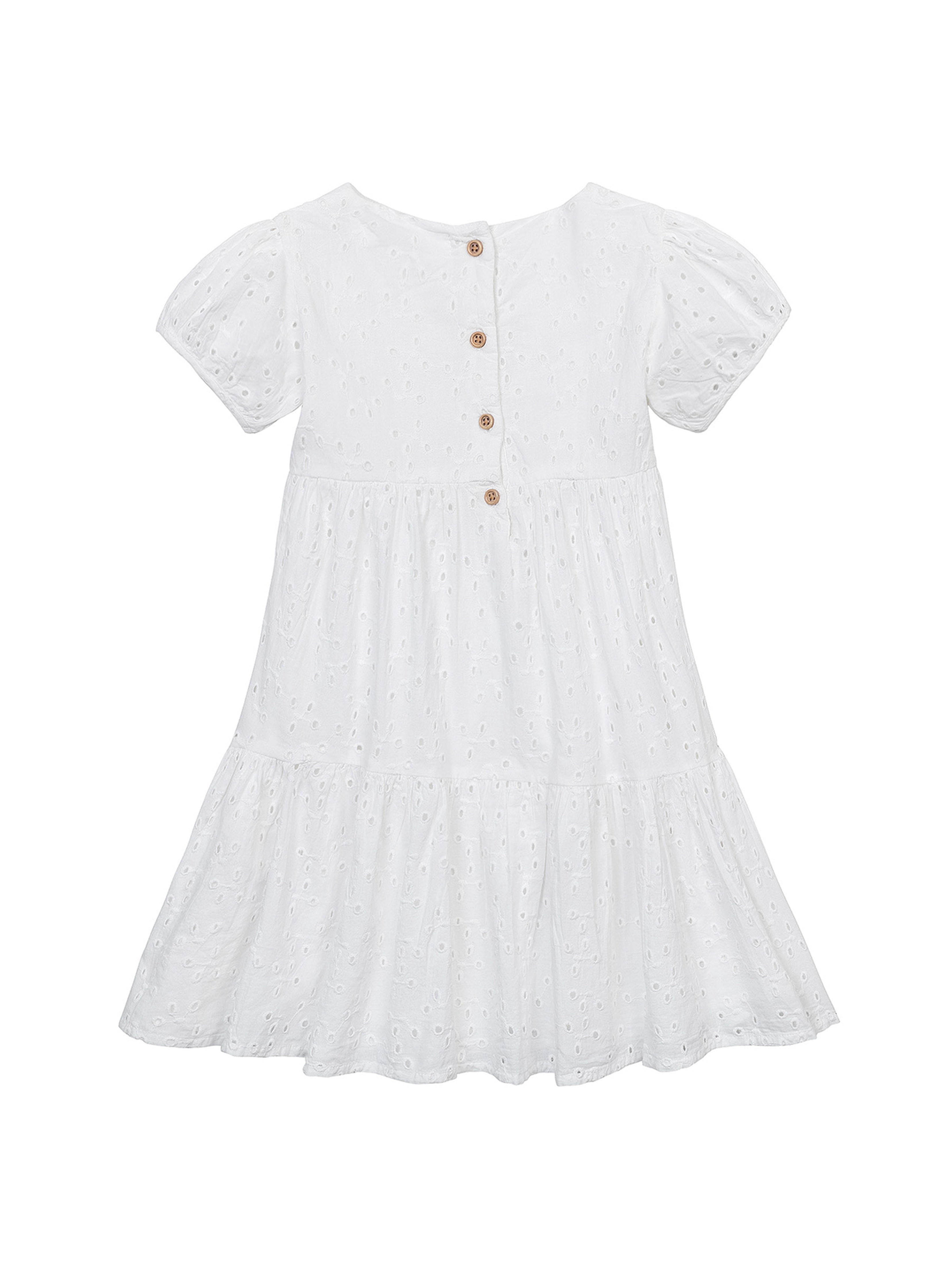 Biała zwiewna sukienka z bawełny dla dziewczynki