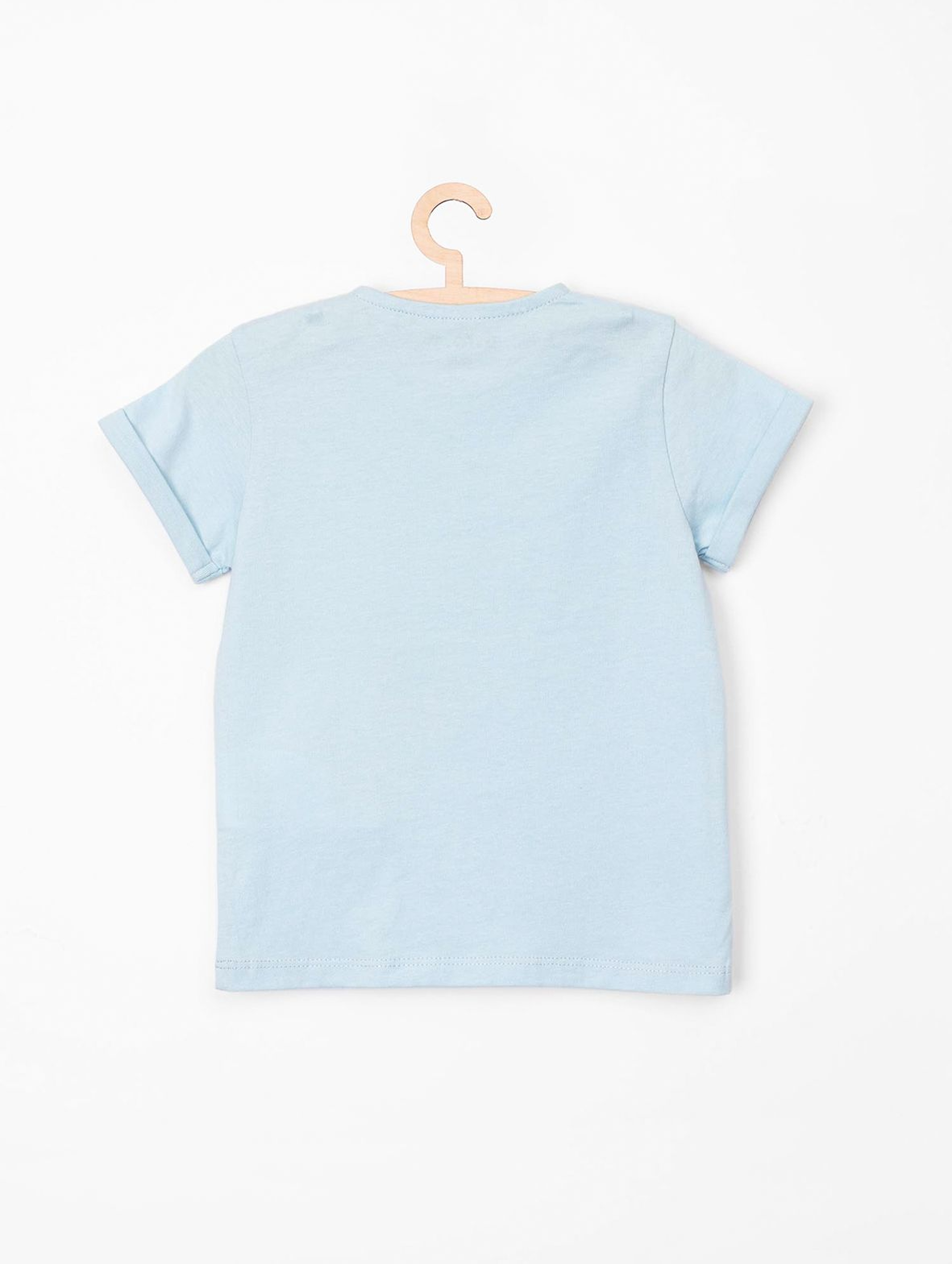 T-Shirt dziewczęcy niebieski z napisem