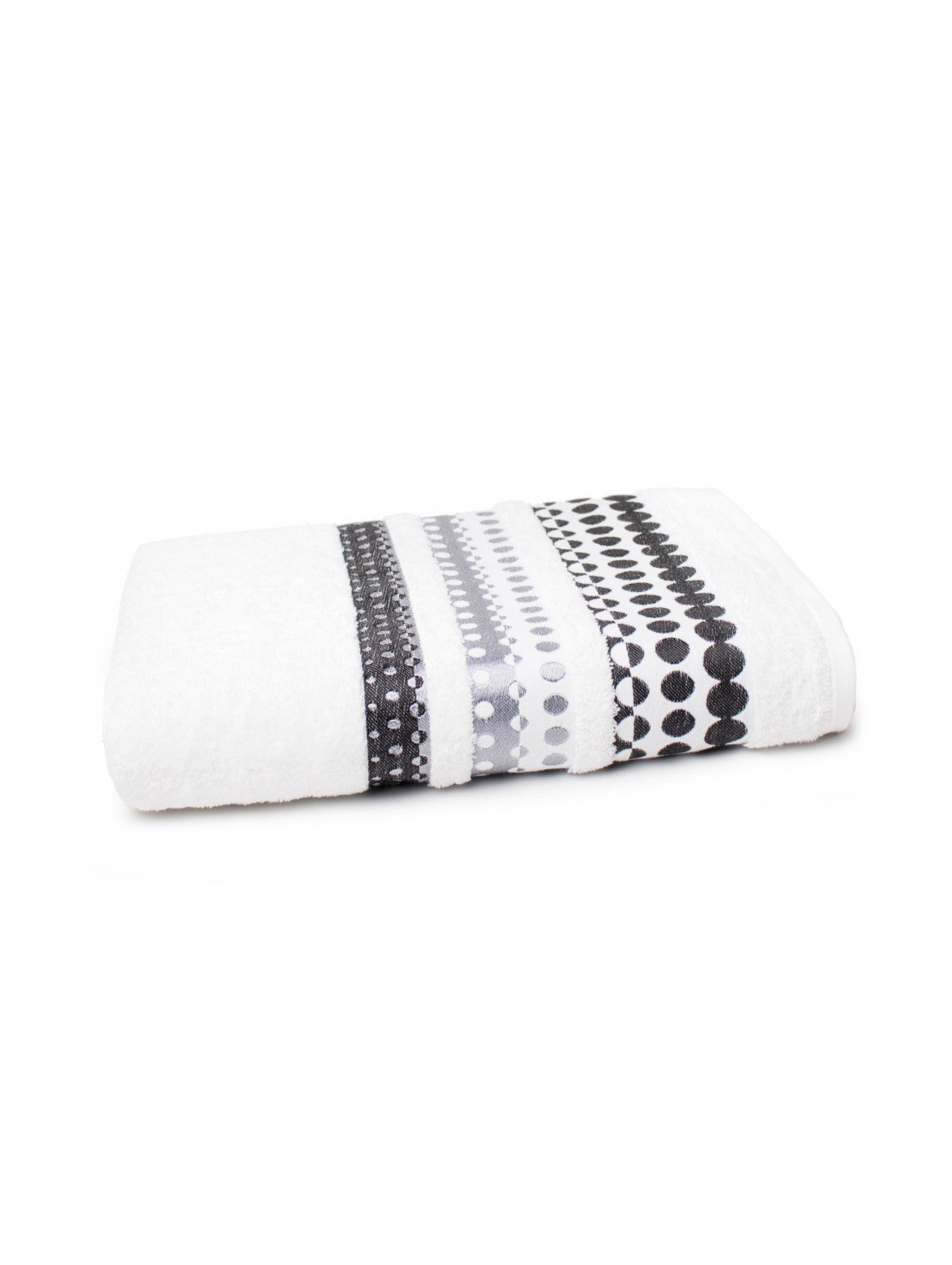 Ręcznik bawełniany w kolorze białym z ozdobnym haftem 70x140 cm