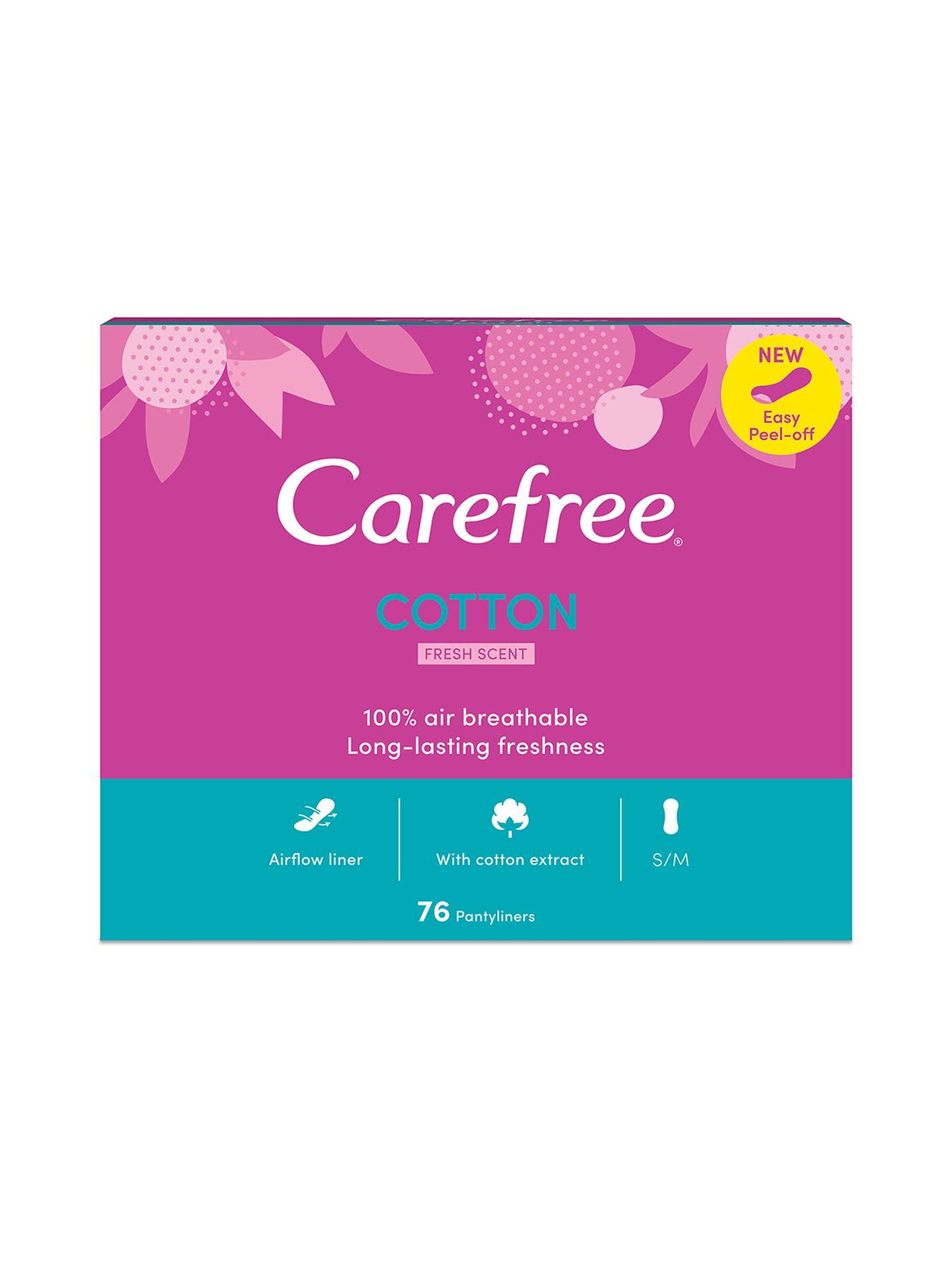 Wkładki higieniczne Carefree Cotton Fresh - 76 sztuk
