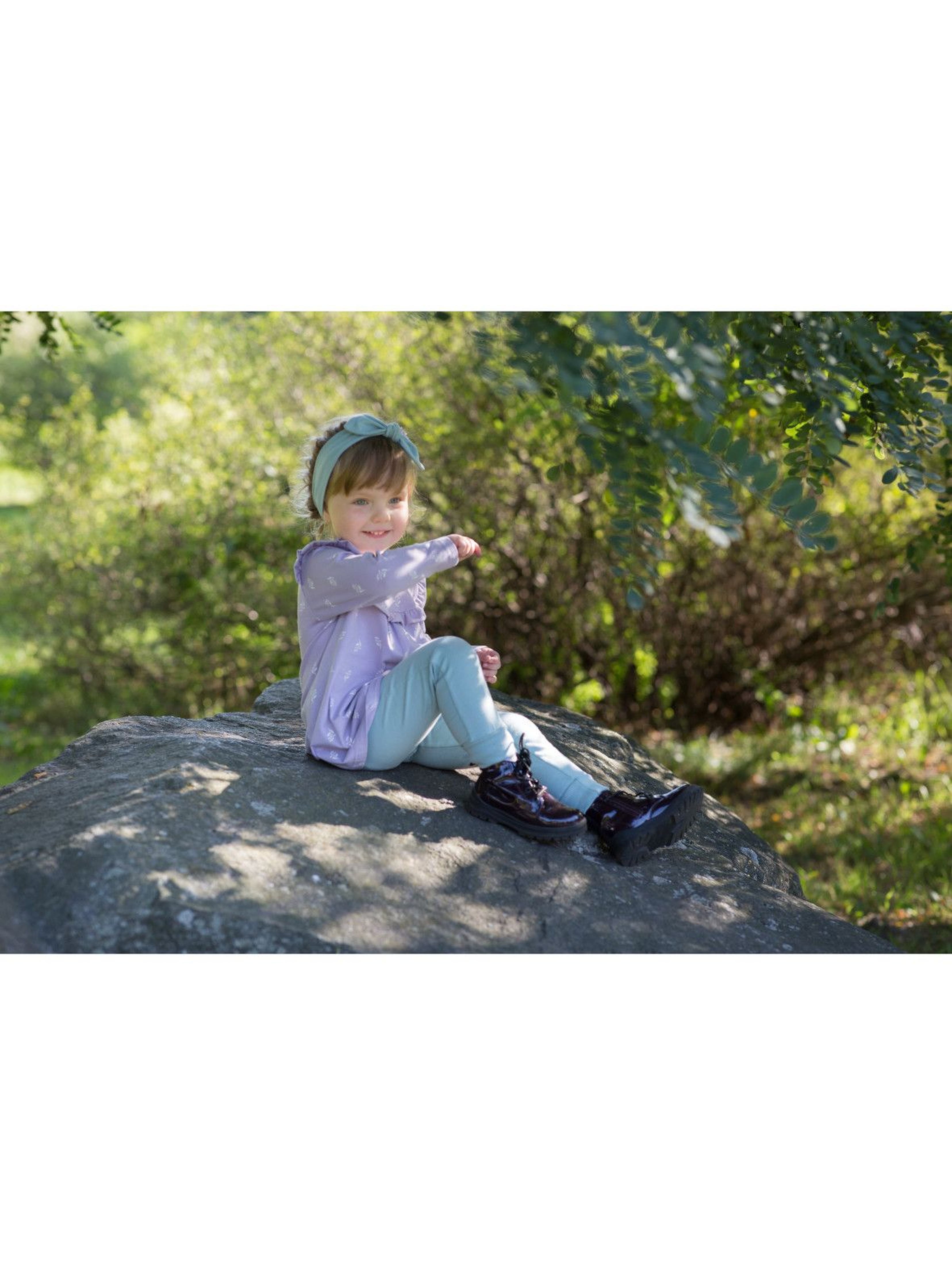 Dziewczęca tunika z długim rękawem w odcieniu fioletu