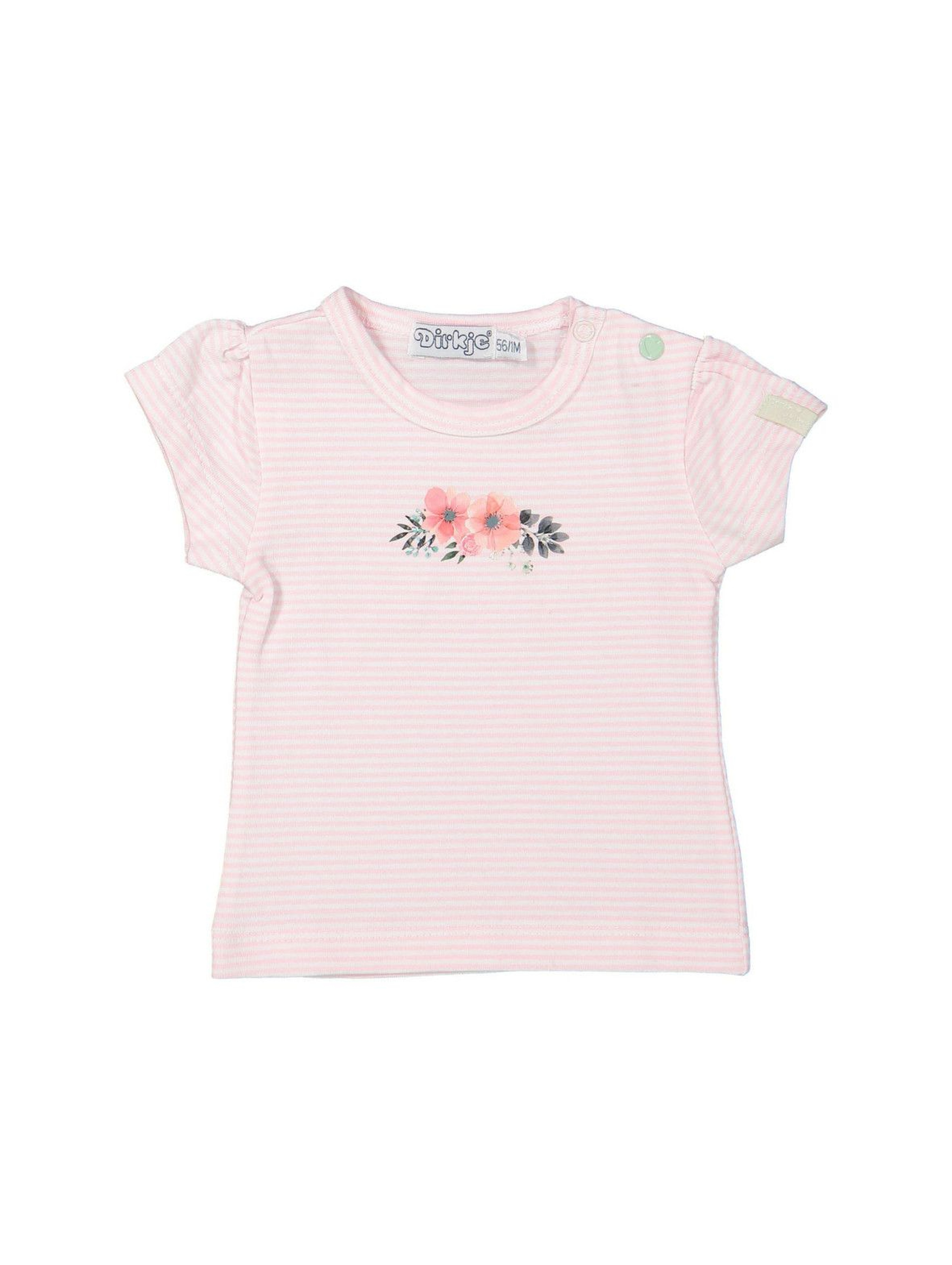 T-shirt niemowlęcy w różowo-białe paski