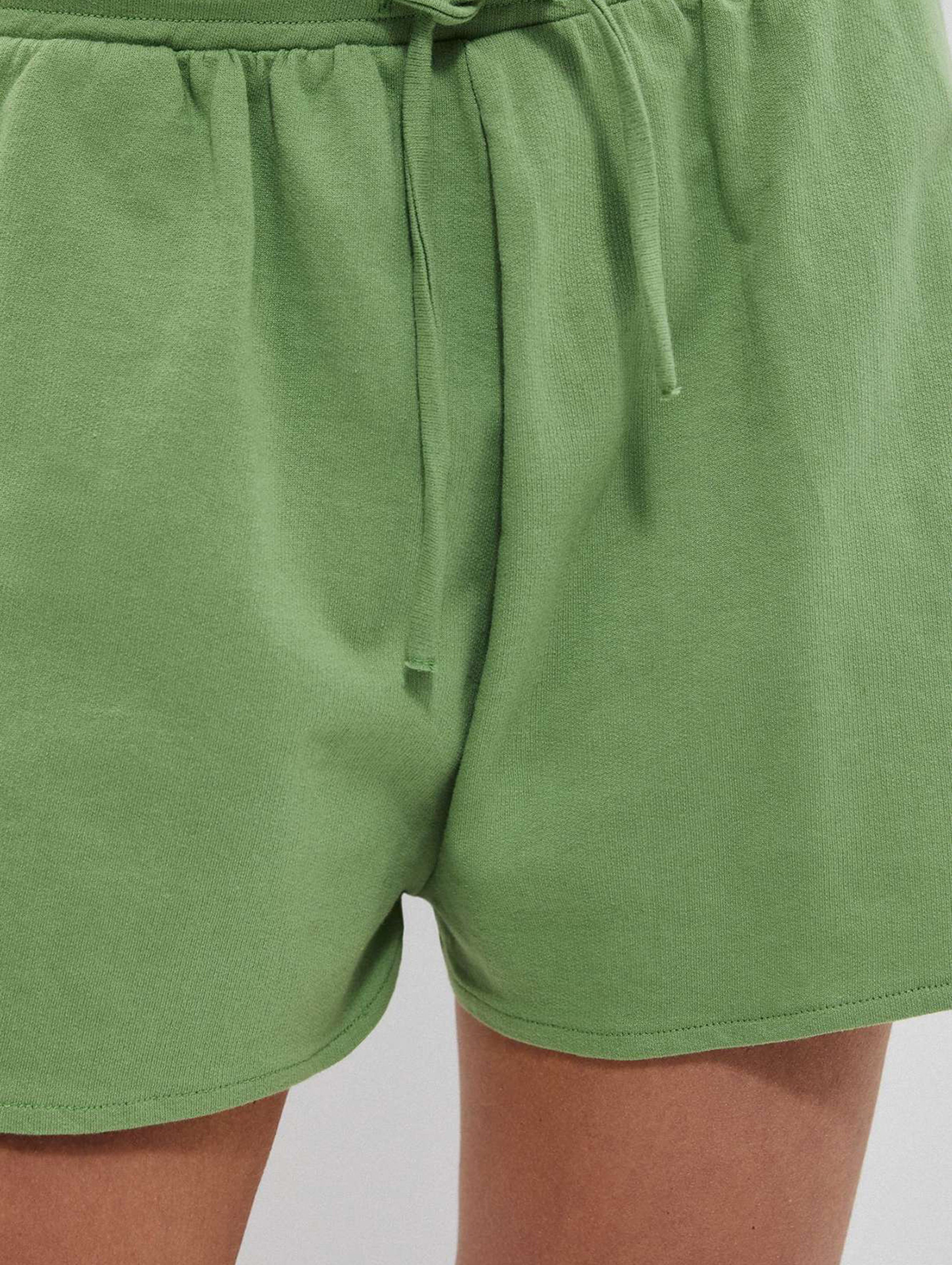 Bawełniane szorty damskie zielone
