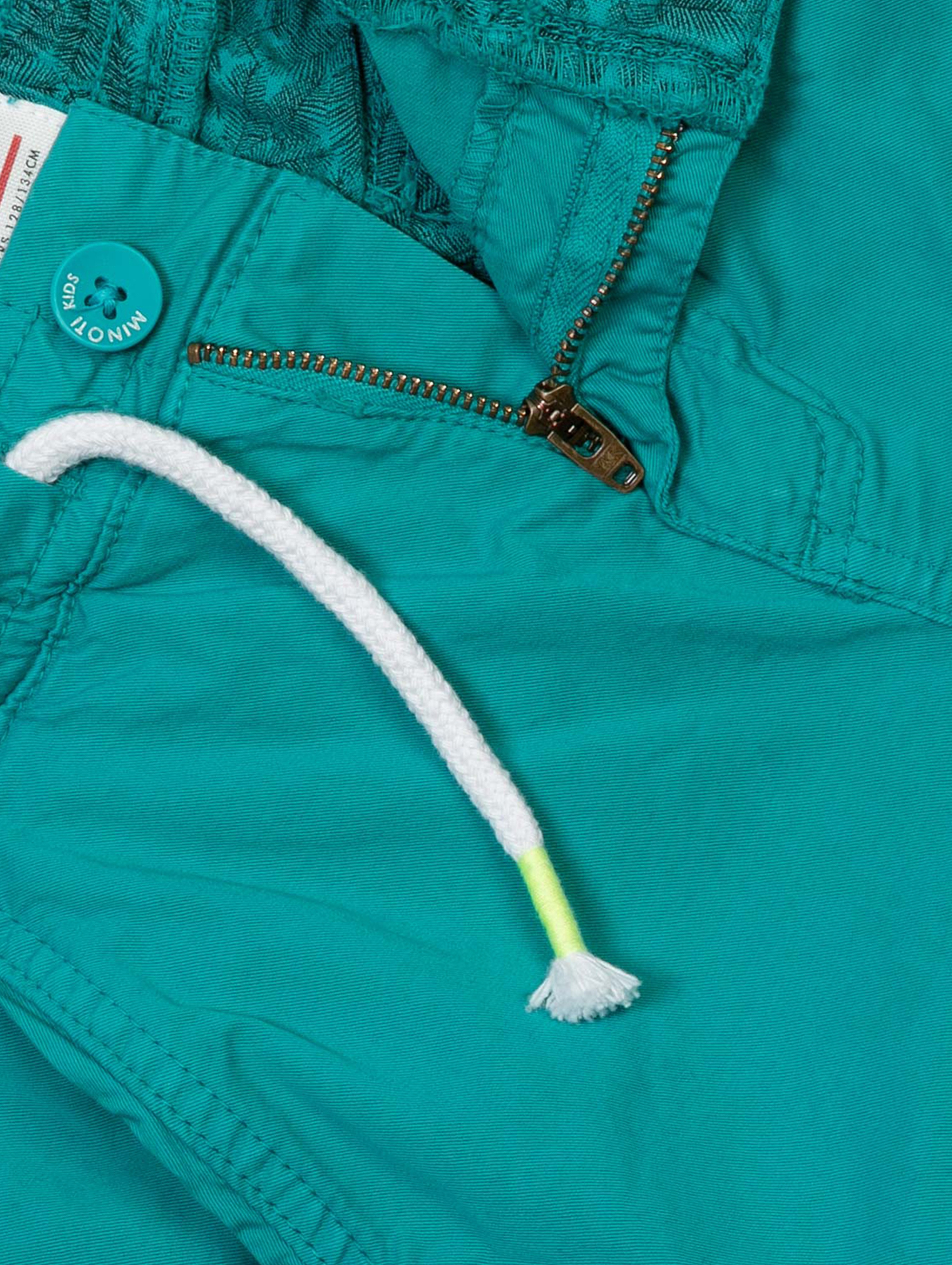 Tkane krótkie spodenki z elastyczną talią dla chłopca - zielone