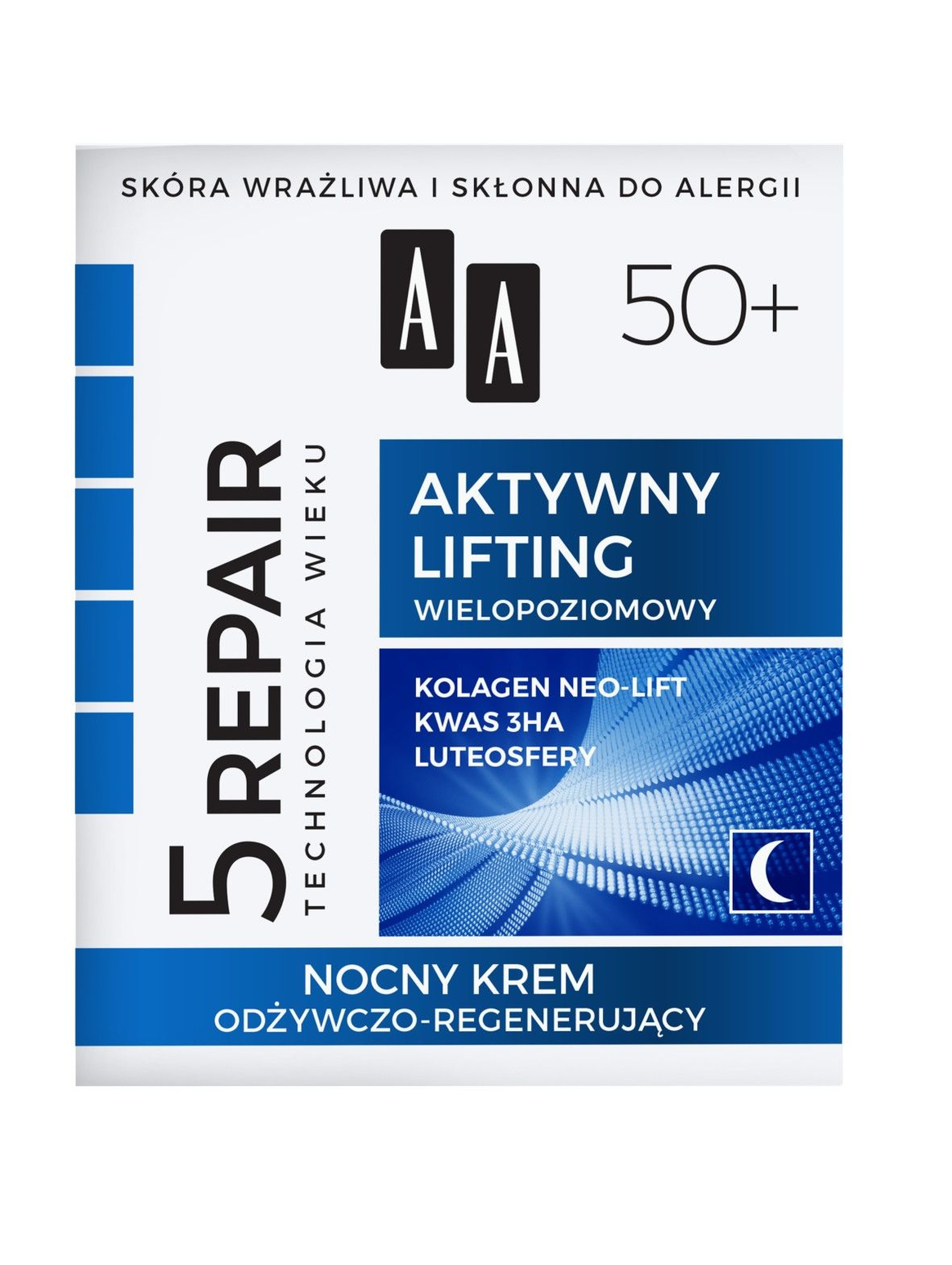 AA Technologia Wieku 5Repair 50+ Aktywny lifting nocny krem odżywczo-regenerujący 50 ml