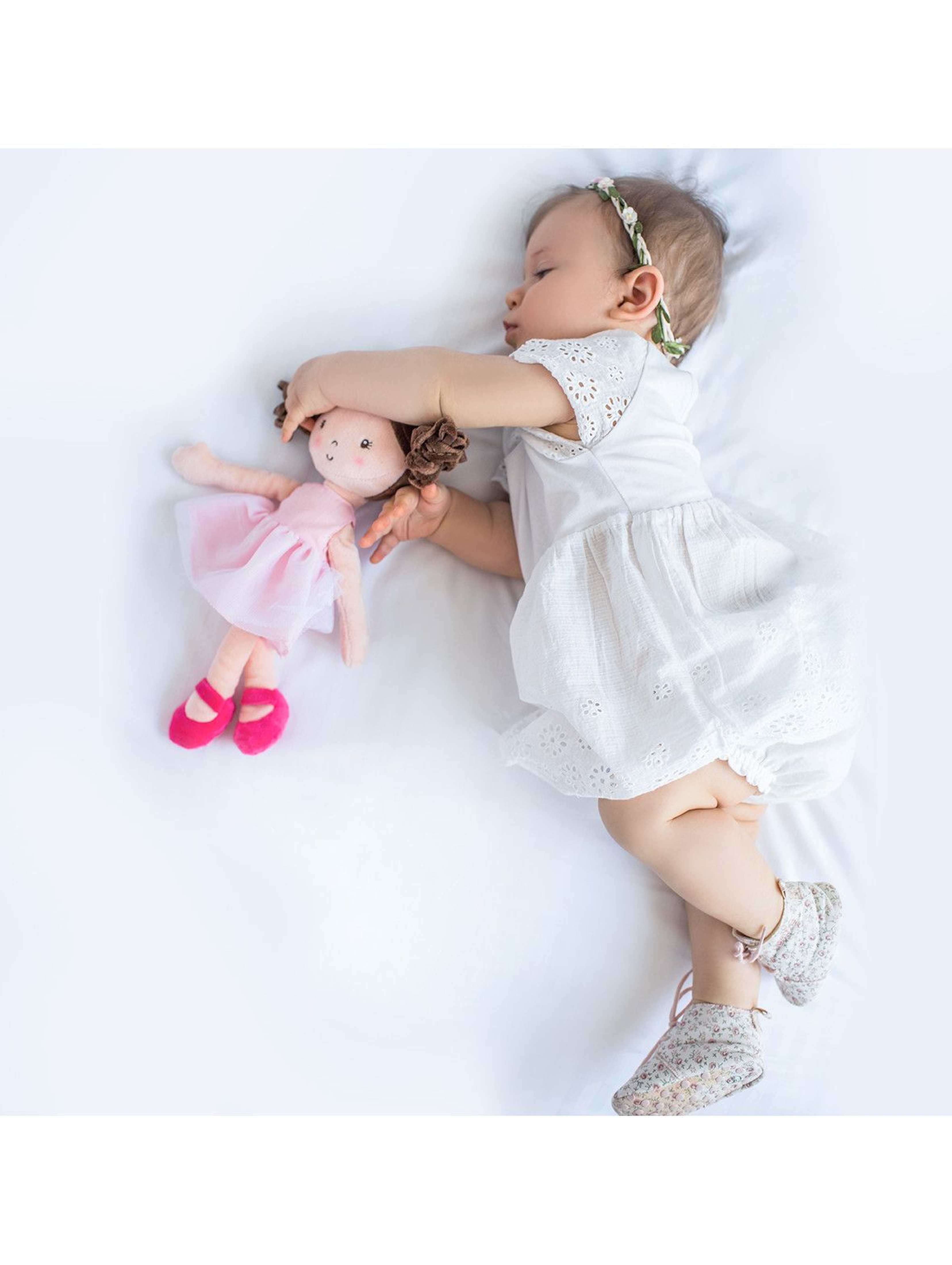 Przytulanka dla niemowląt Lalka Lena różowa