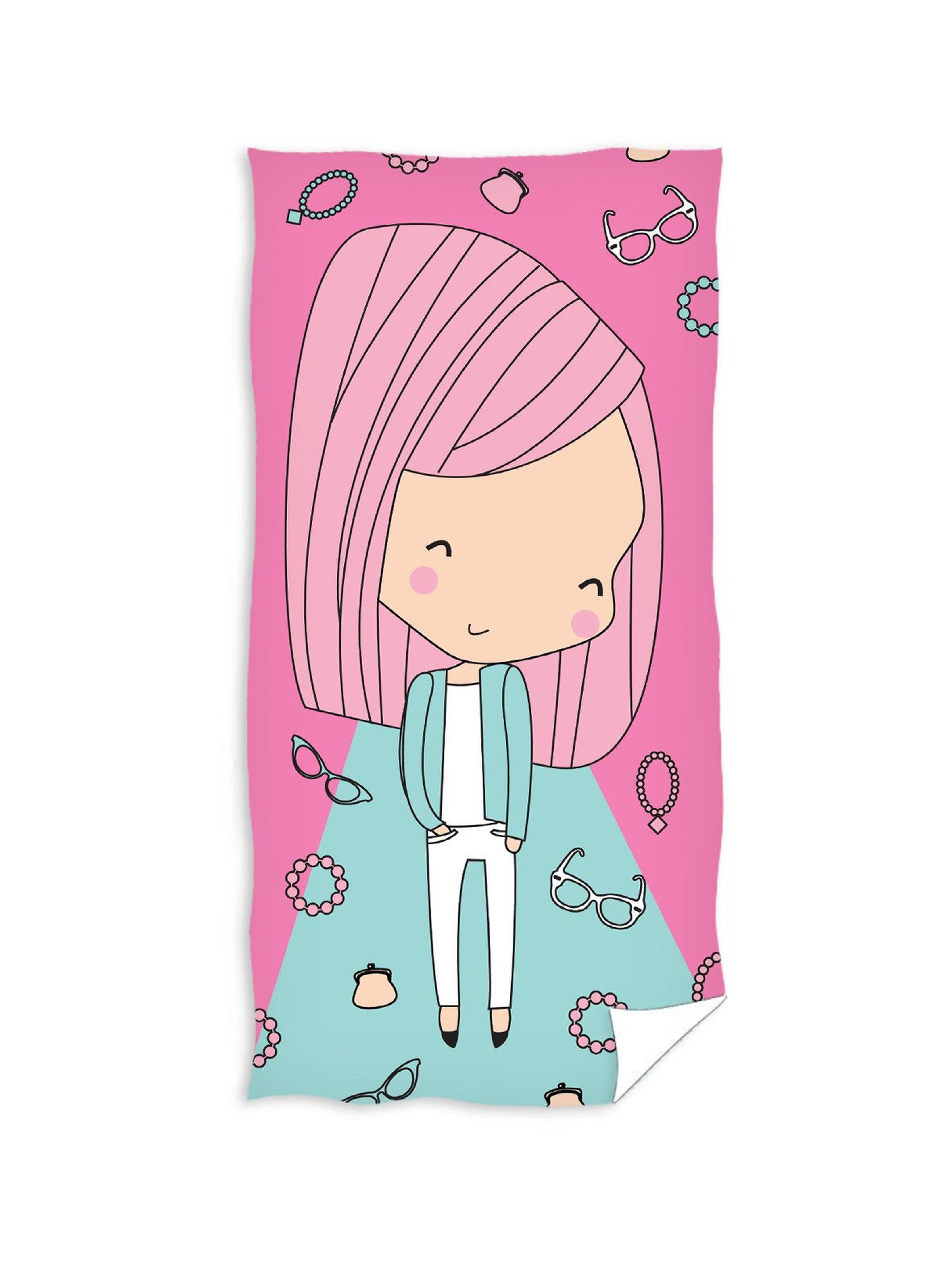 Ręcznik kąpielowy różowy dla dziewczynki 70x140cm