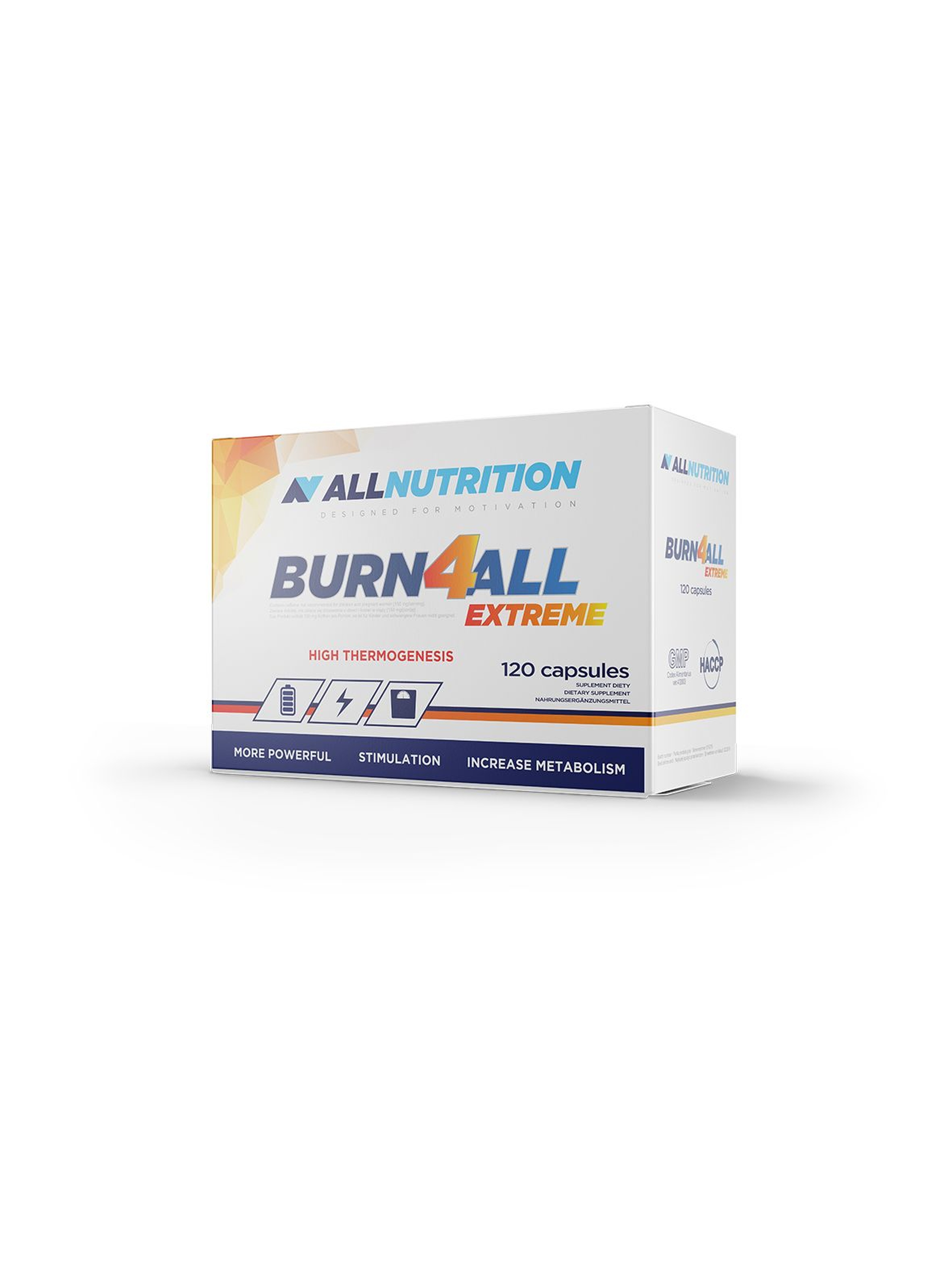 Suplementy diety - Allnutrition Burn4All Extreme - Spalacz tłuszczu - 120 kapsułek