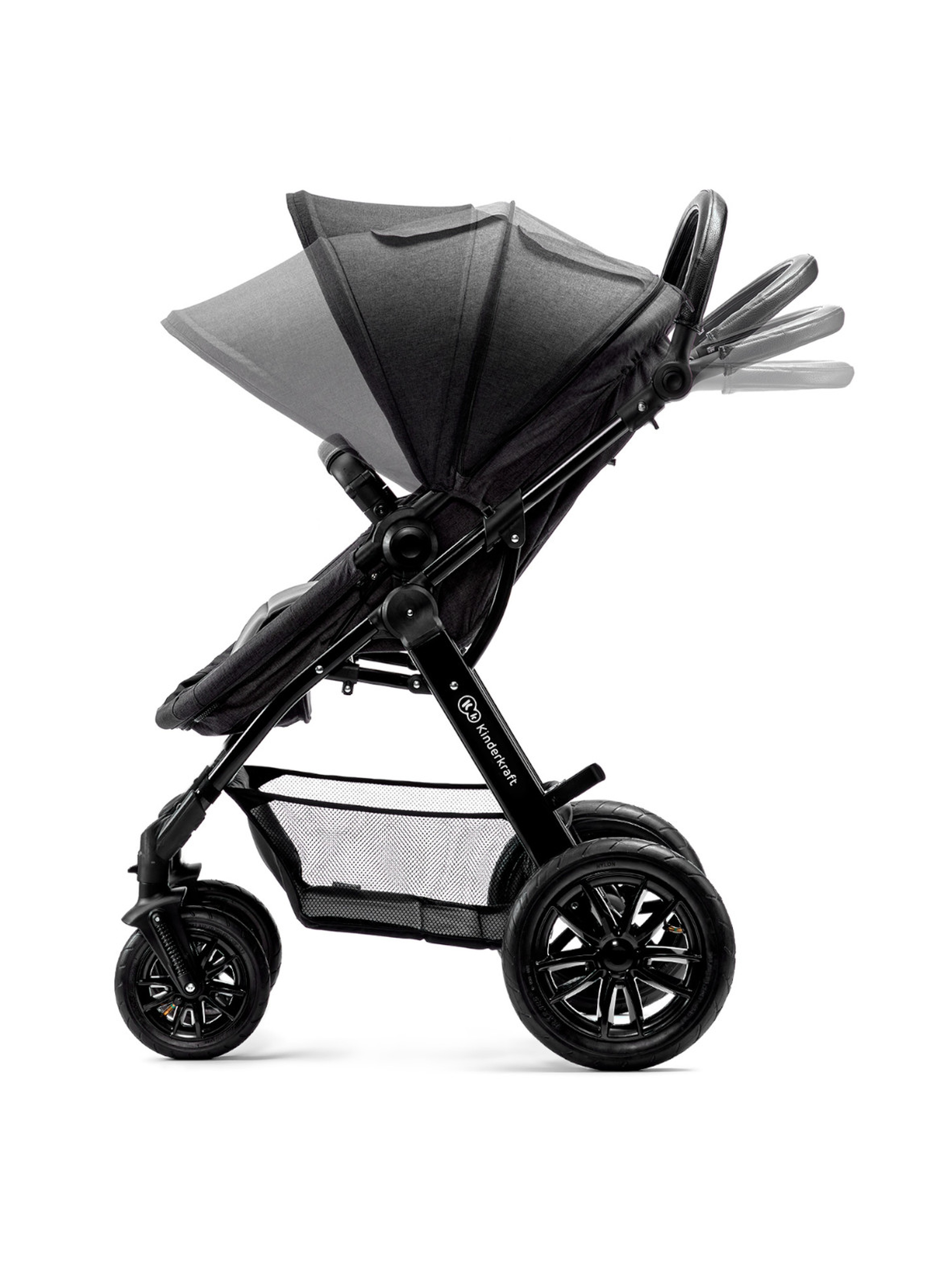 Kinderkraft wózek wielofunkcyjny MOOV 3IN1 MINK PRO BLACK - czarny