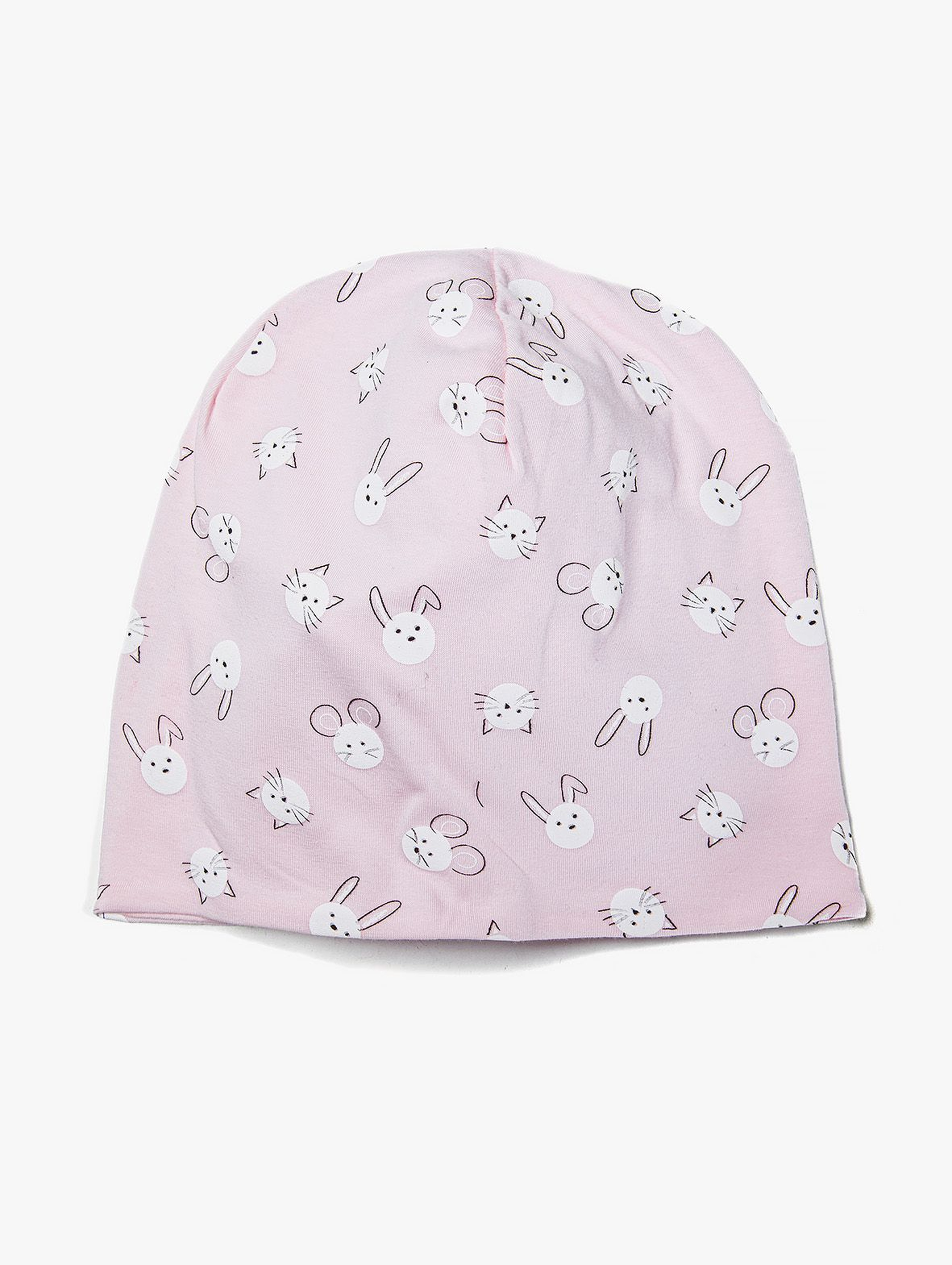 Różowa dzianinowa czapka dla dziewczynki