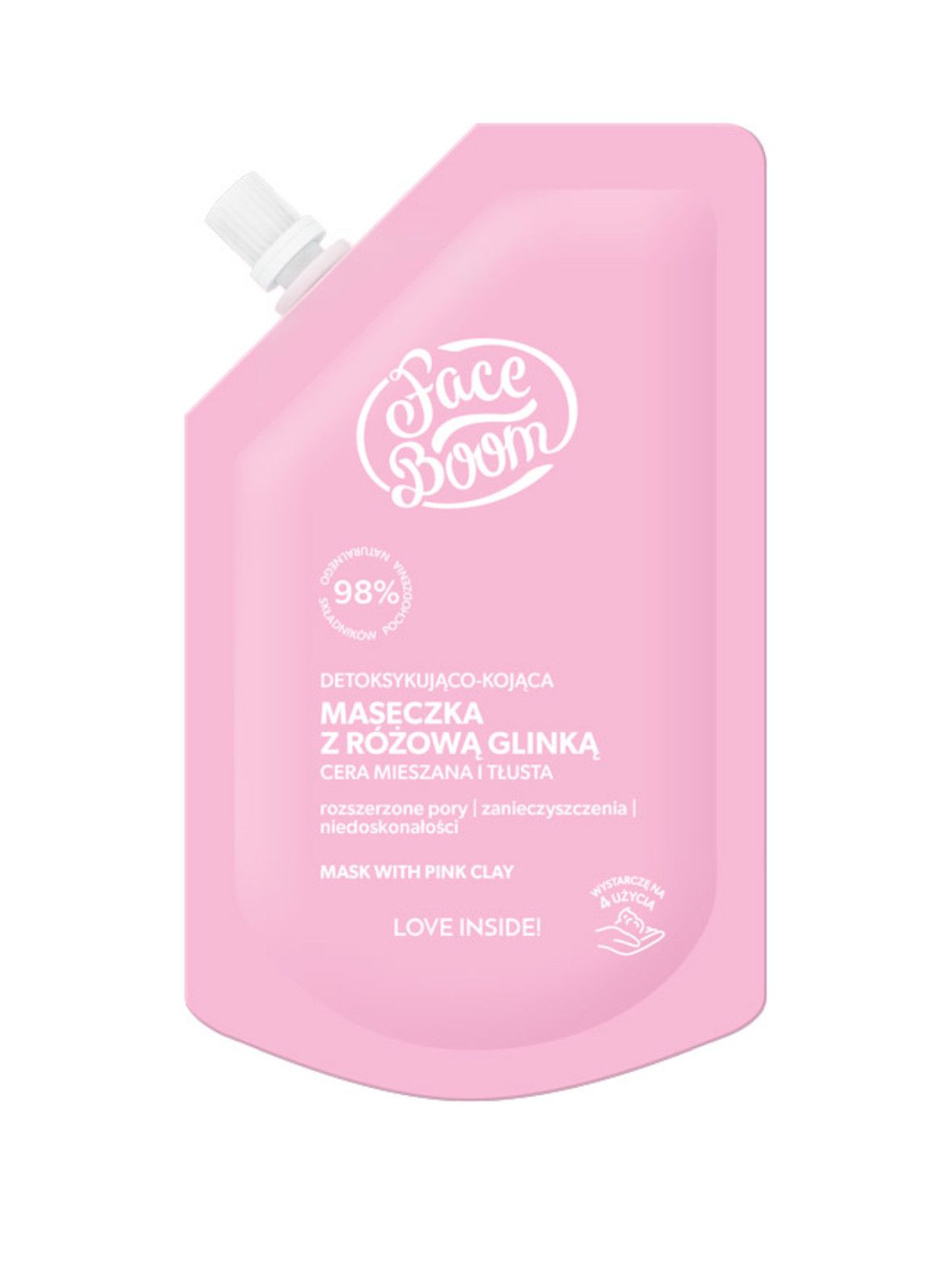 BB FaceBoom Detoksykująco - kojąca maseczka z różową glinką 40g