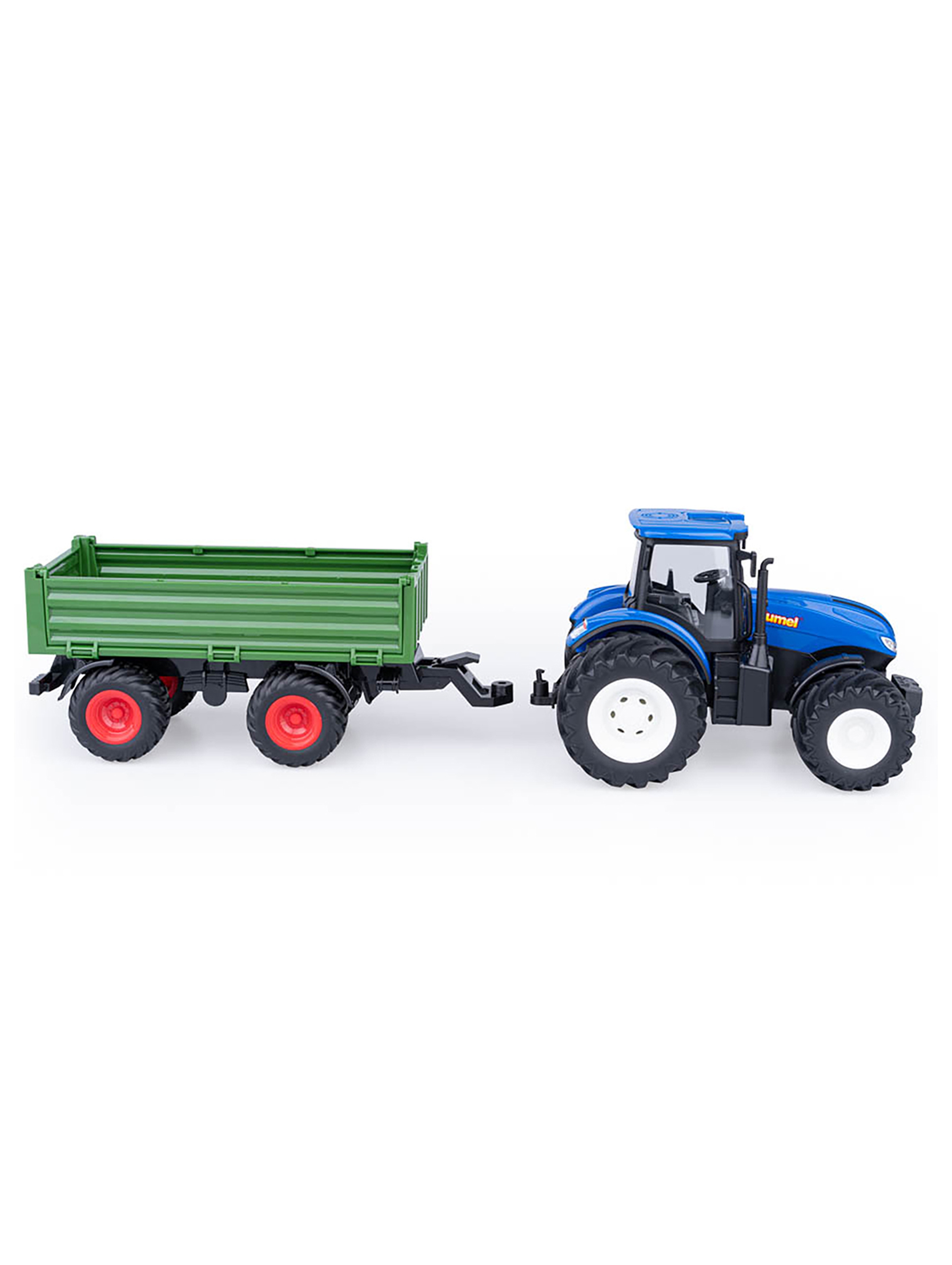Traktor z przyczepką niebieski