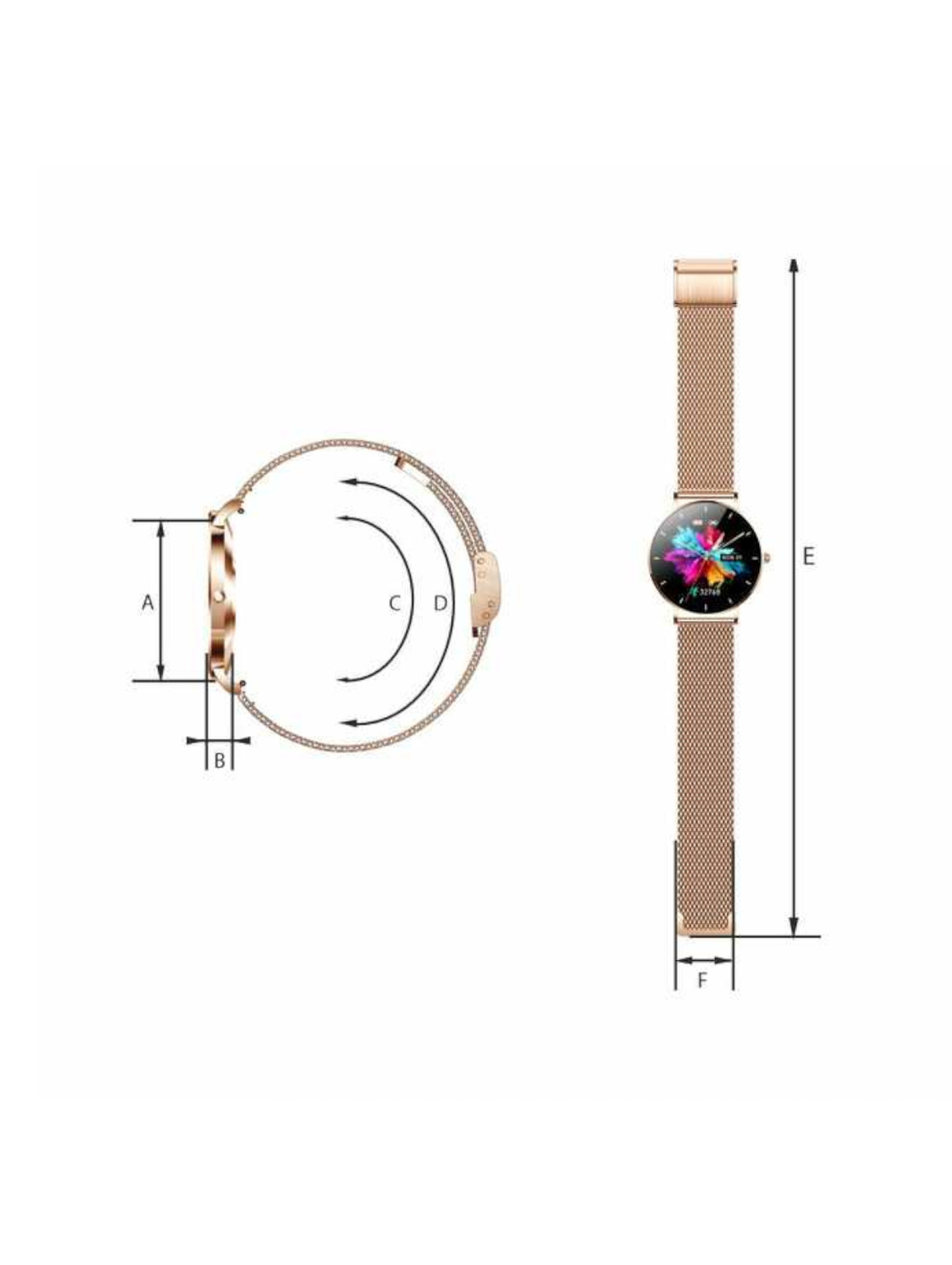 Smartwatch zegarek damski Manta Alexa - złoty + różowy pasek
