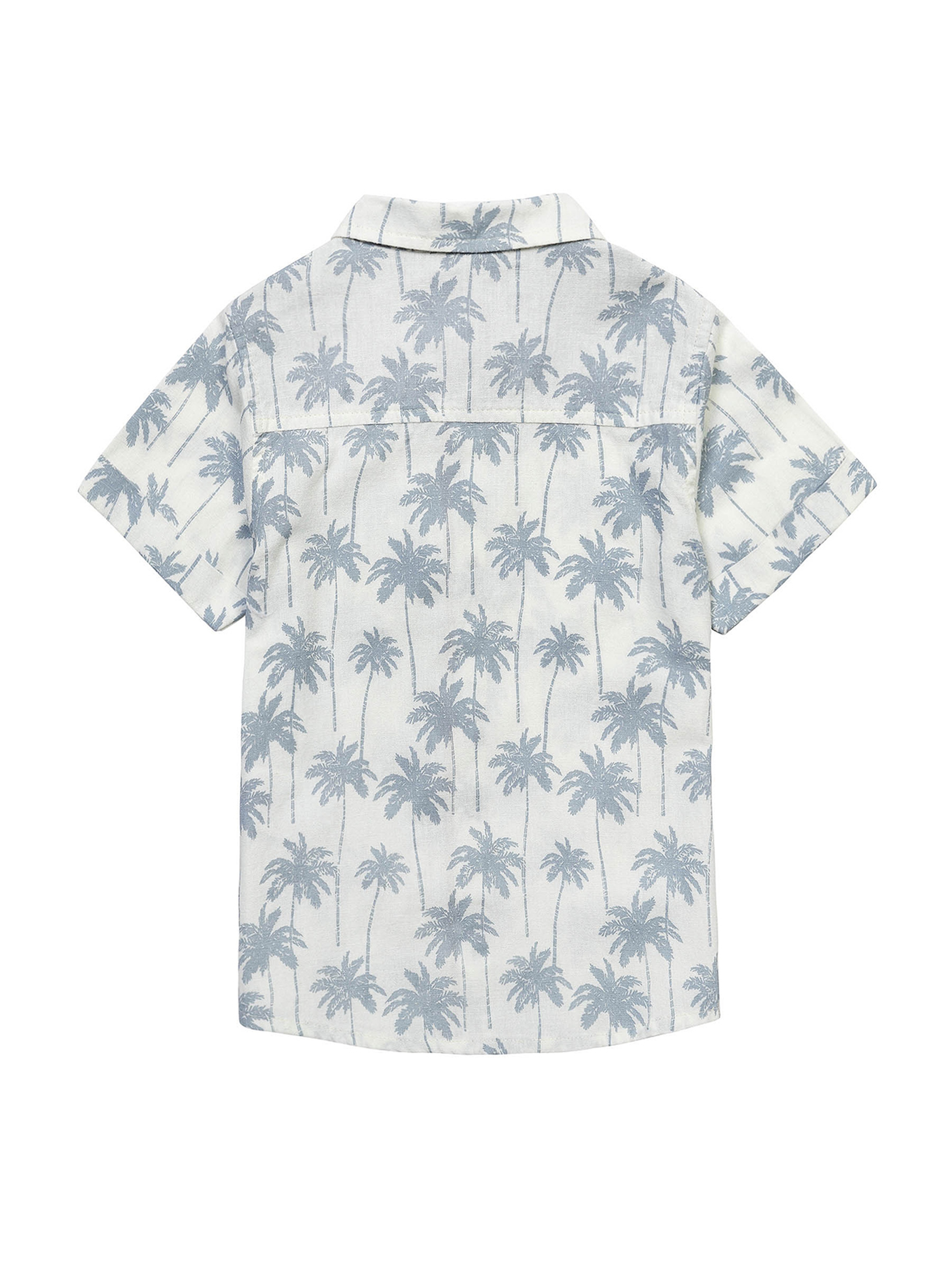 Biała koszula dla niemowlaka z krótkim rękawem- palmy