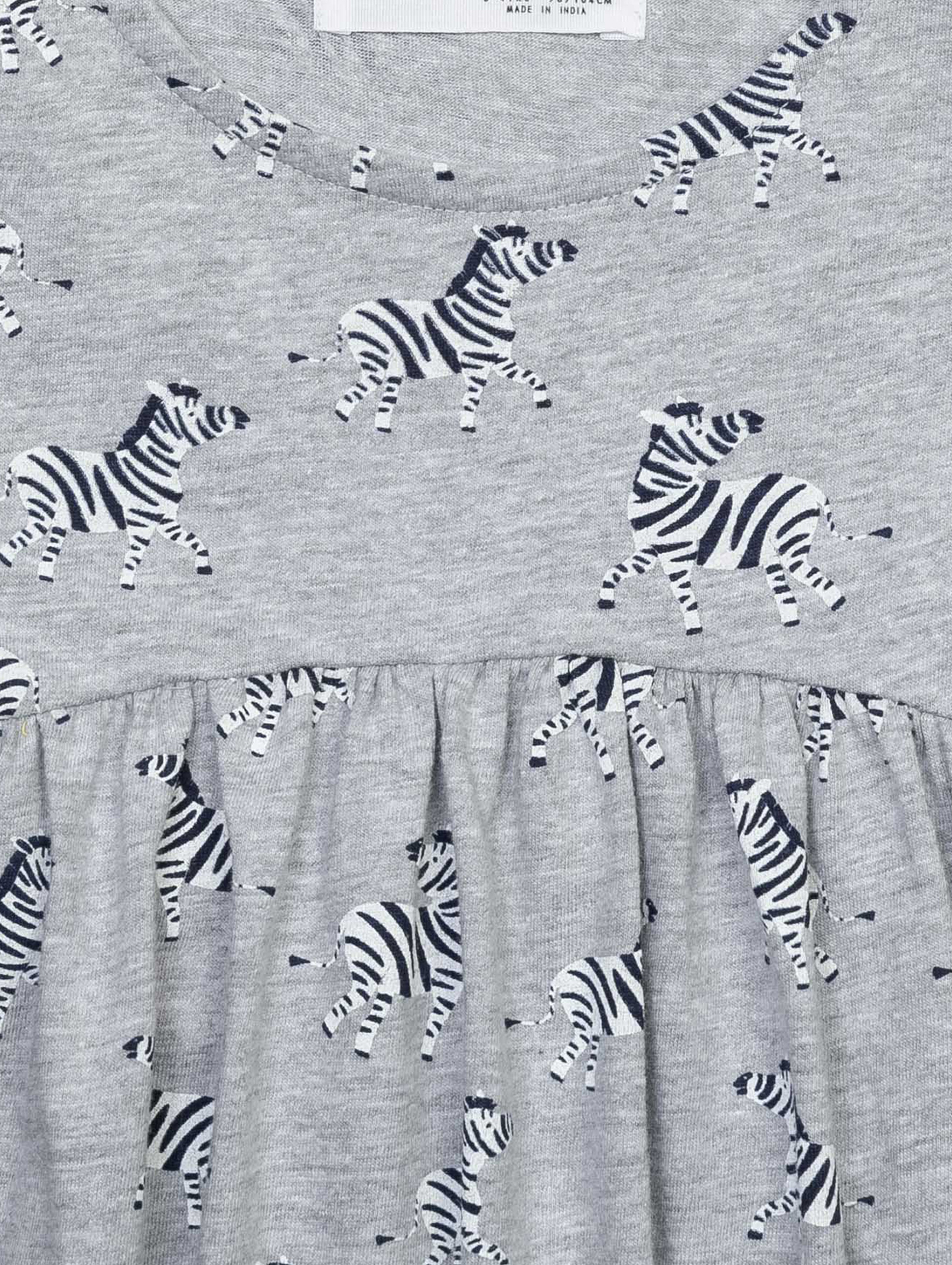 Sukienka dla niemowlaka szara w zebry