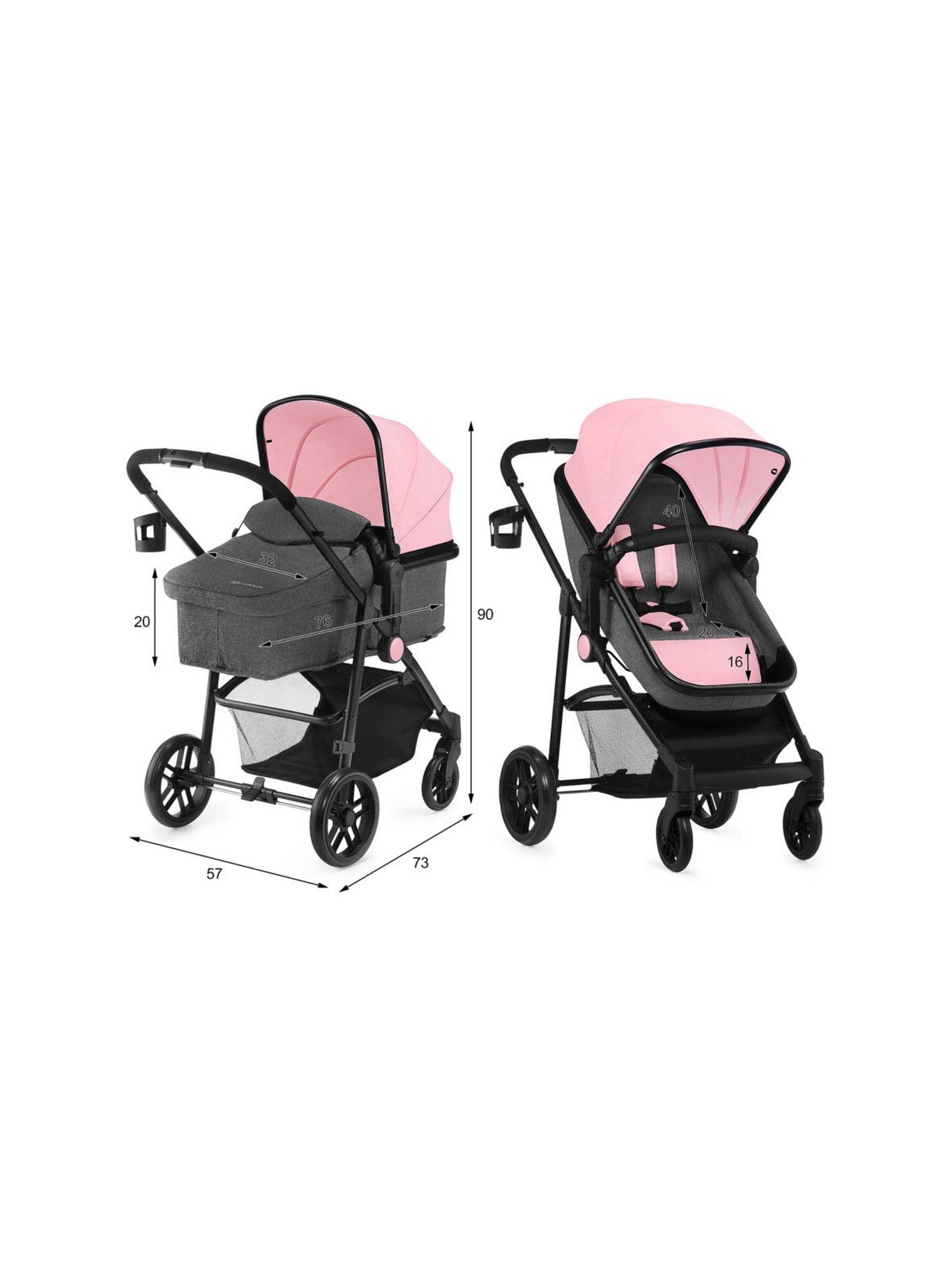 Kinderkraft wózek wielofunkcyjny 3w1 JULI różowy