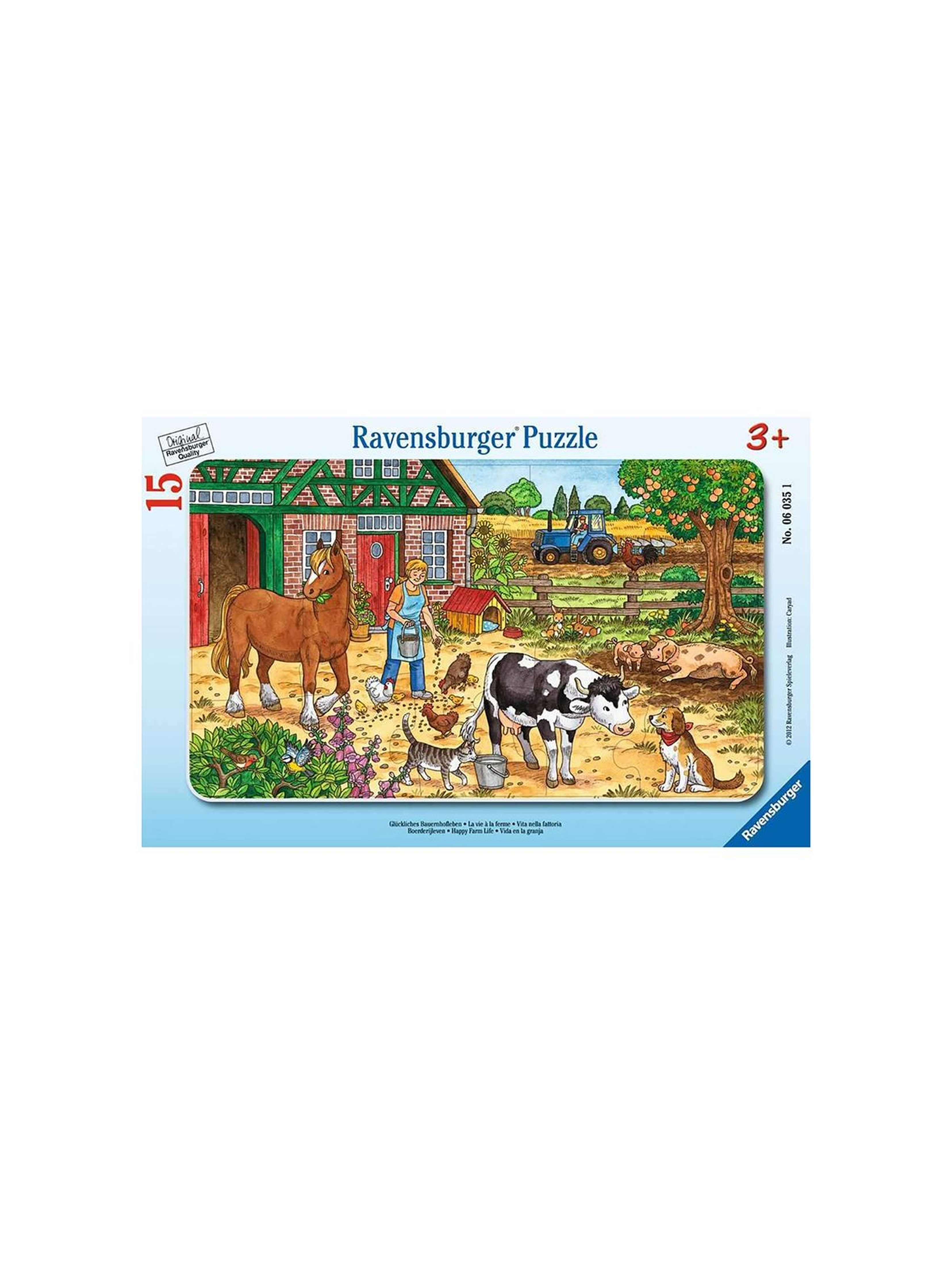 Puzzle dla dzieci 2D w ramce: Życie na farmie - 15 elementów wiek 3+