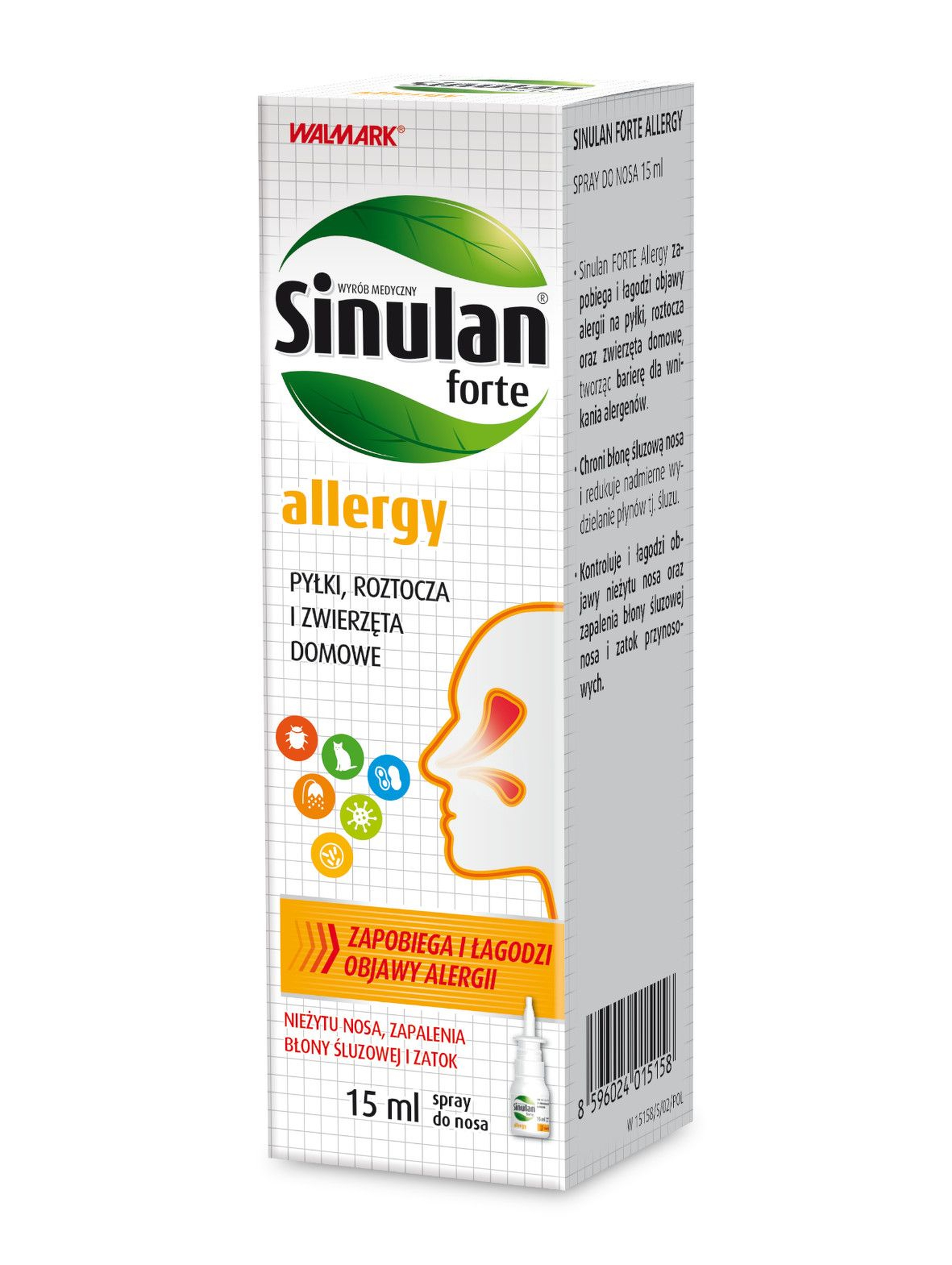 Sinulan allergy spray -  pyłki, roztocza, zwierzęta domowe 15 ml