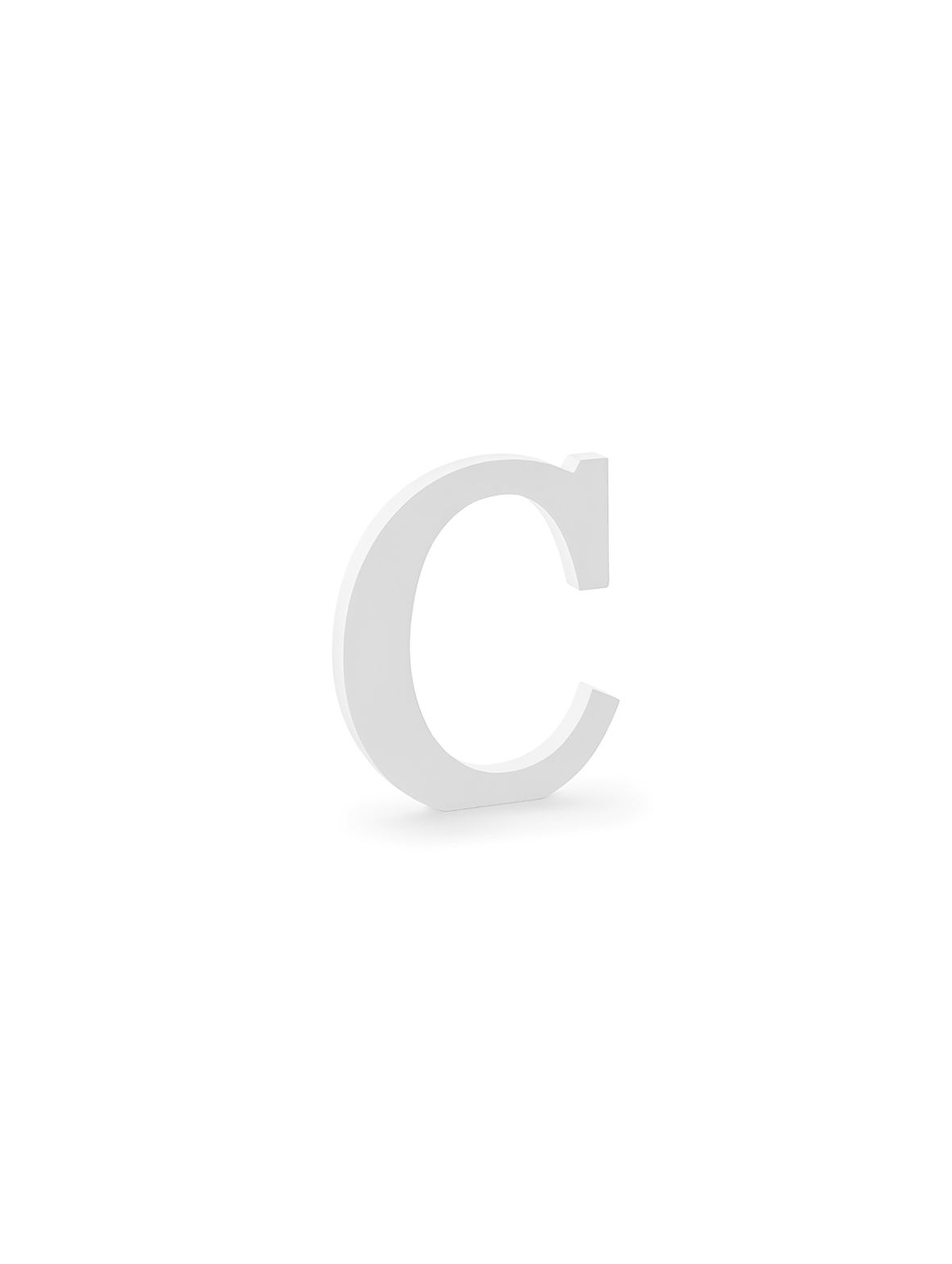 Drewniana litera C biała 17x20cm - 1 szt.