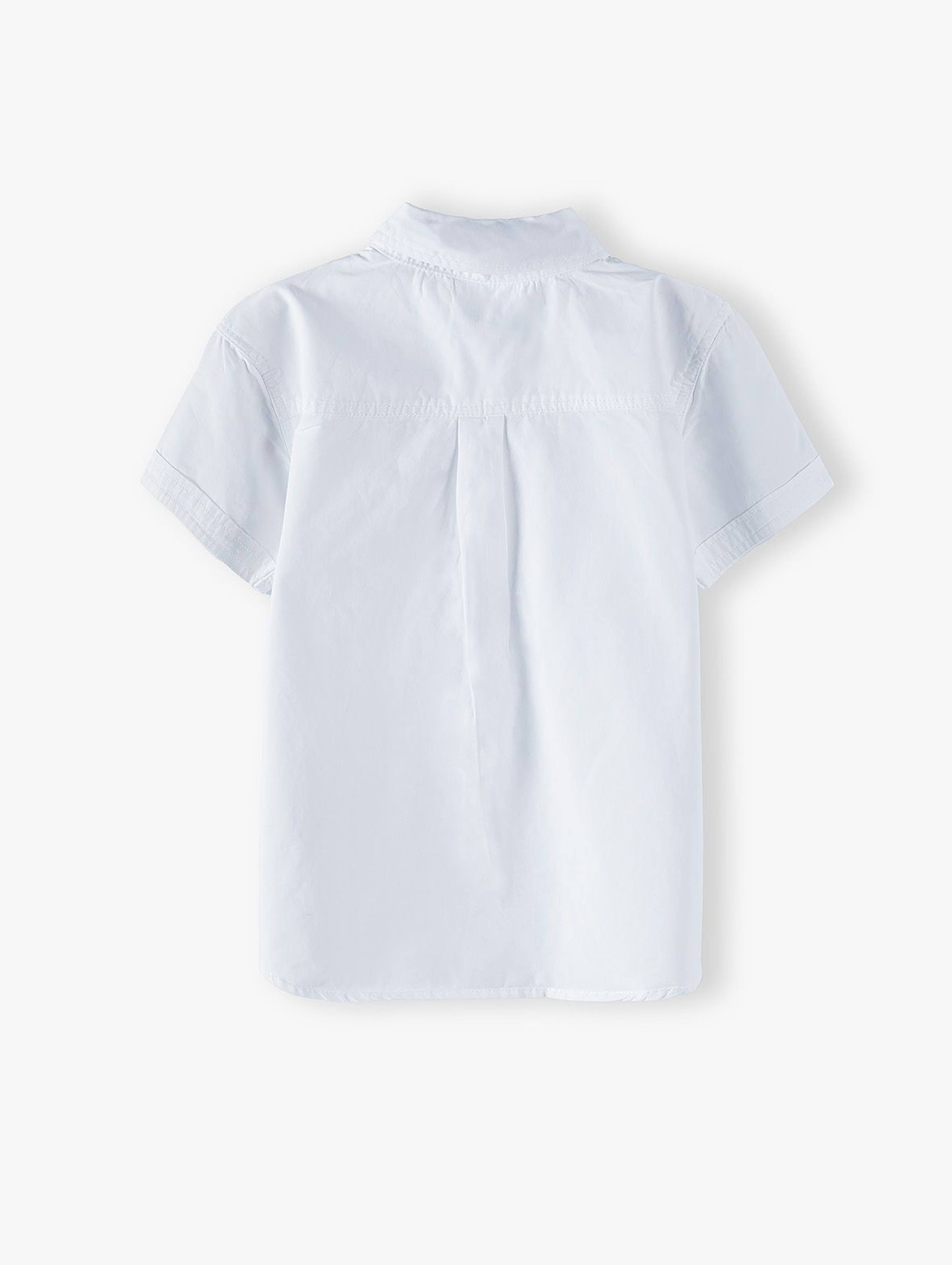 Bawełniana koszula chłopięca z krótkim rękawem z muszką