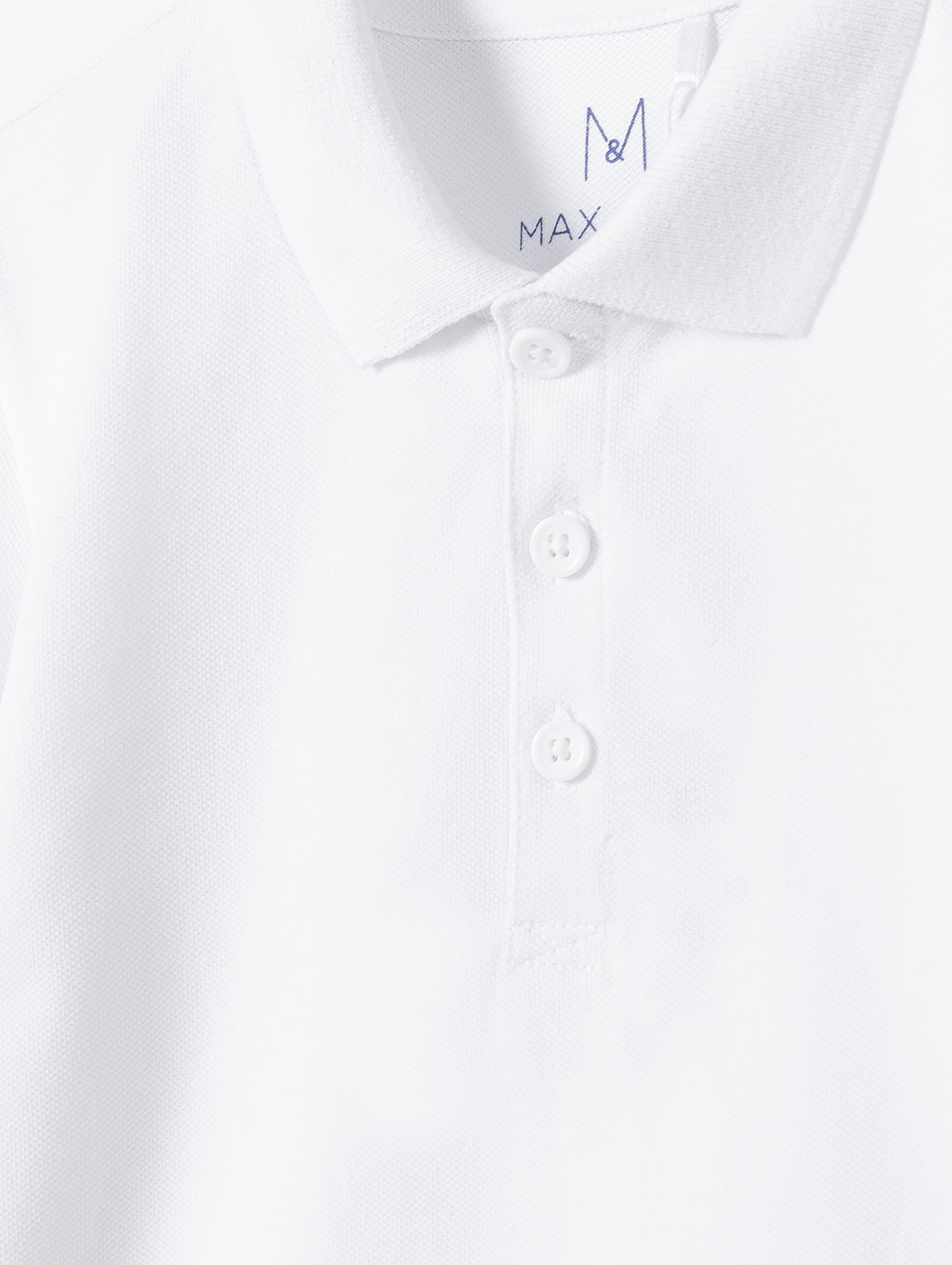Biała bluzka polo z krótkim rękawem bawełniana dla chłopca