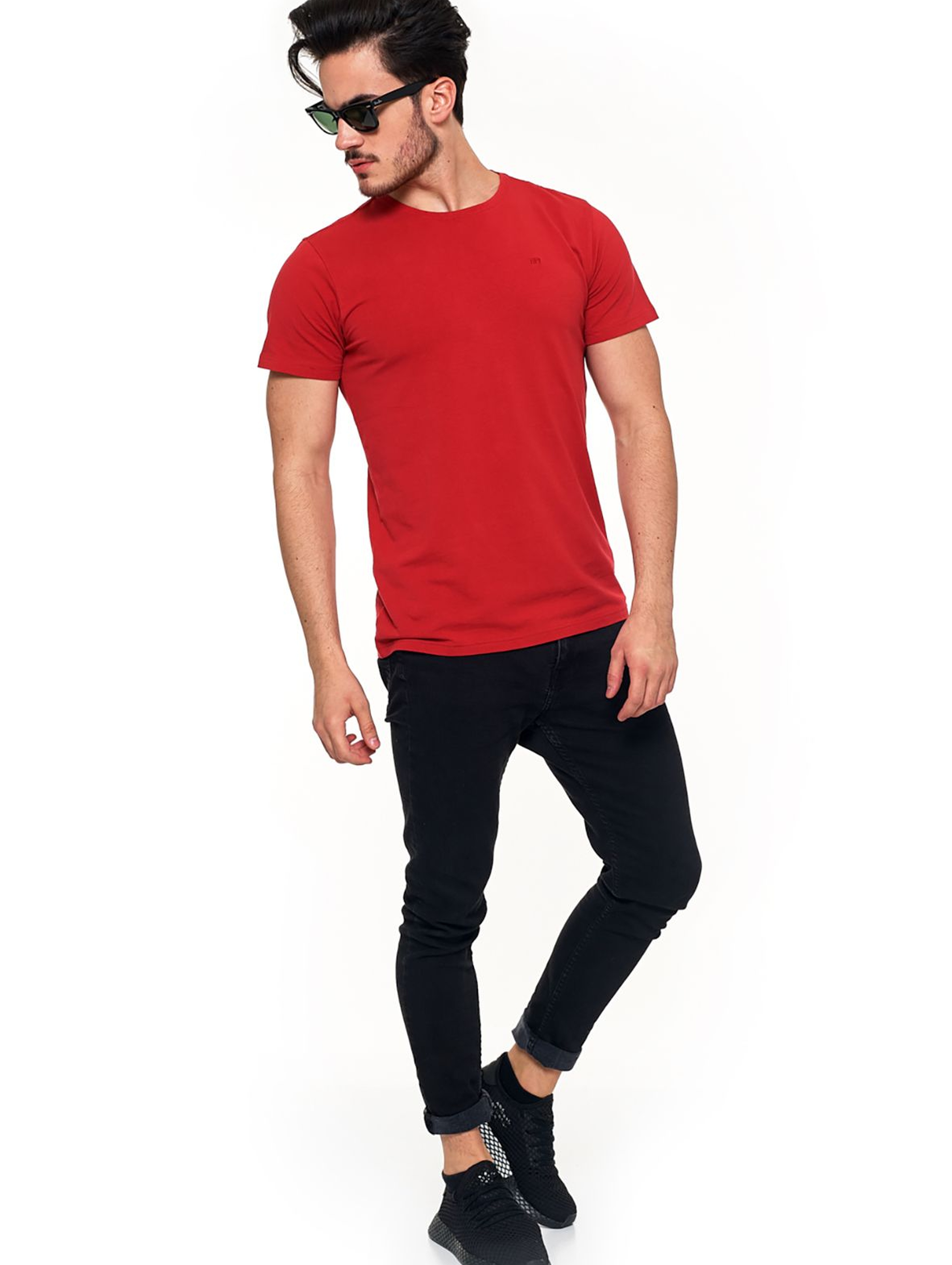 T-shirt męski premium czerwony