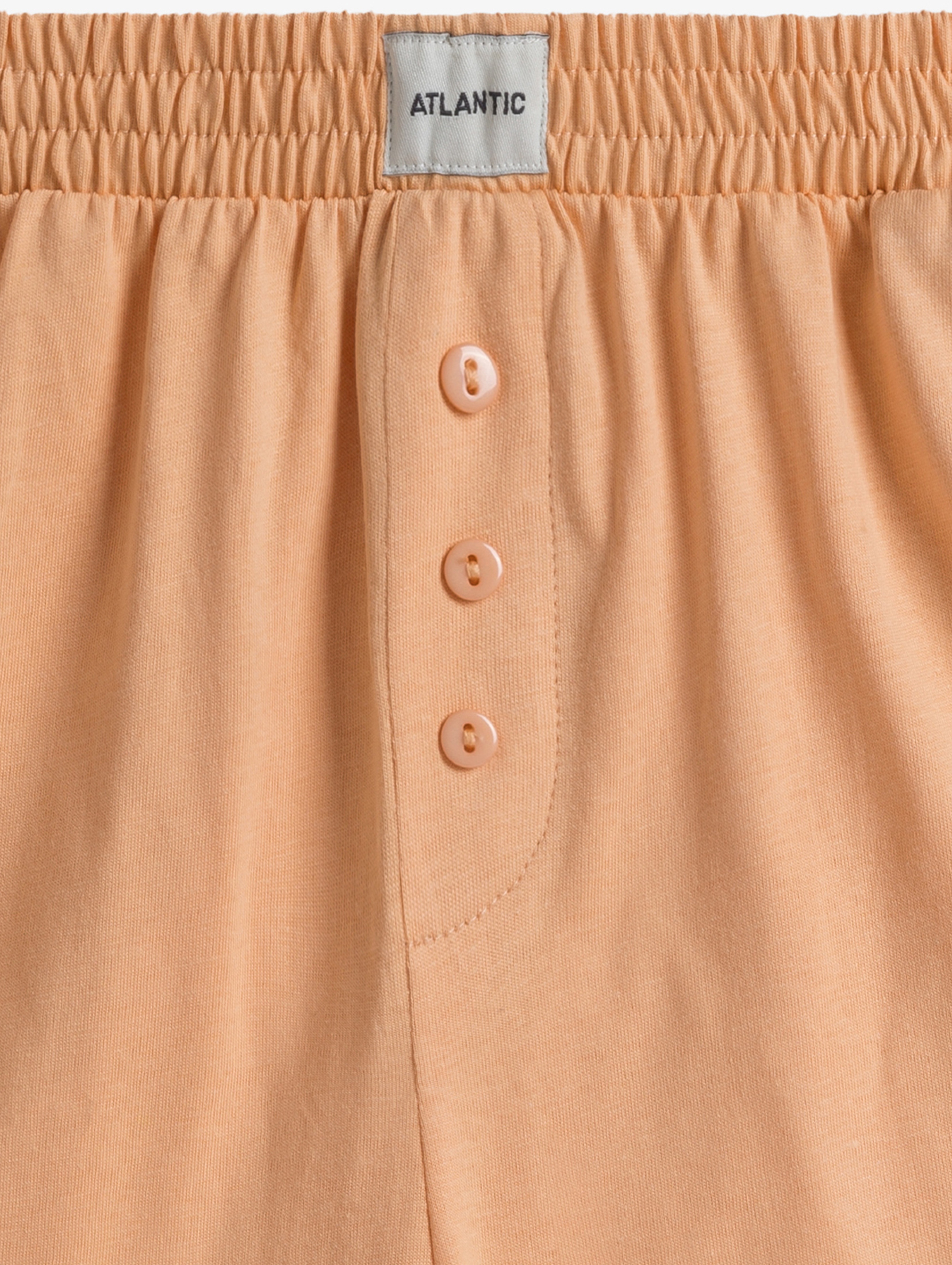 Piżama damska z krótkim rękawem - bawełniana - brzoskwiniowa - Atlantic