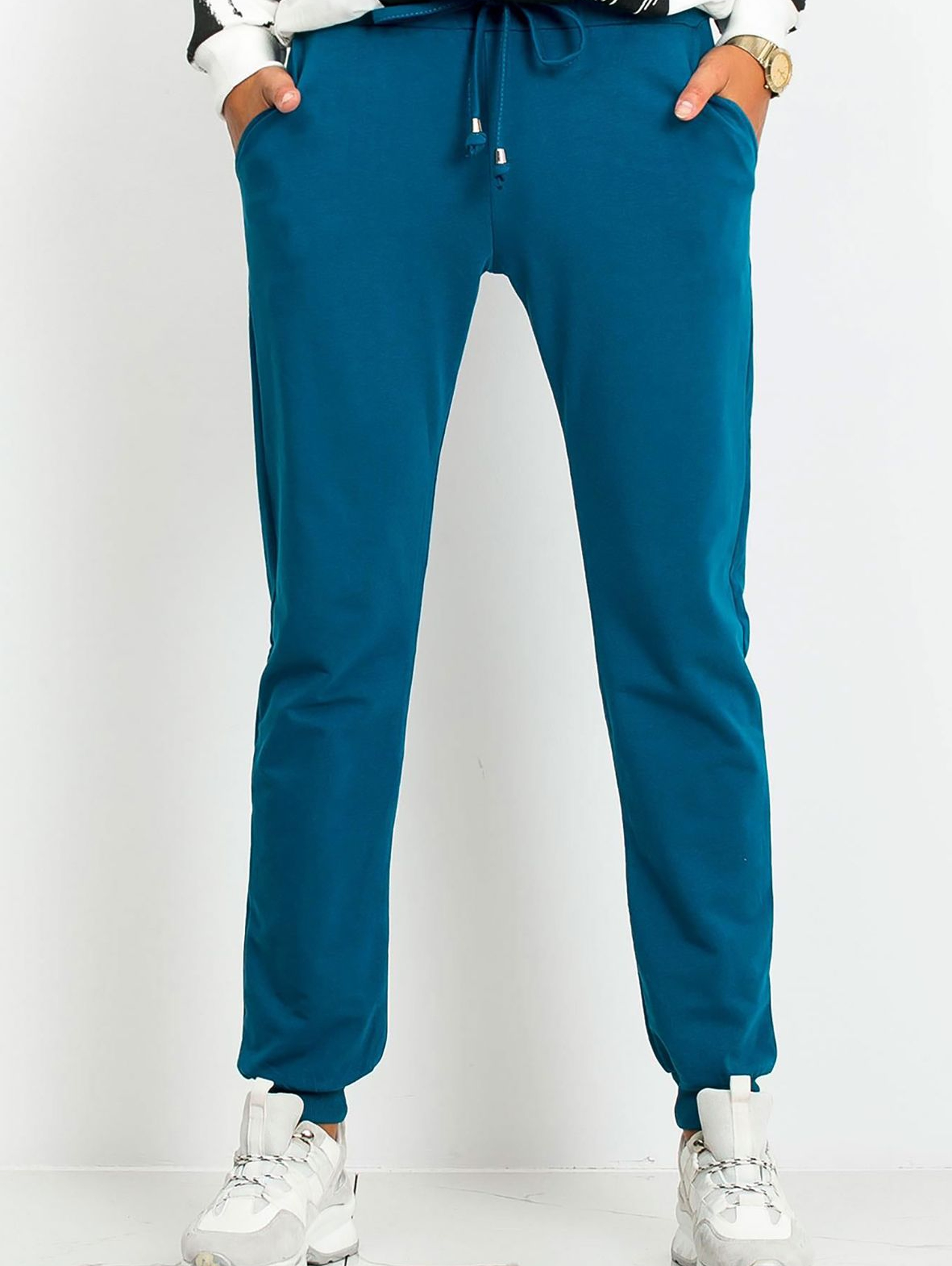 Spodnie dresowe damskie basic- niebieskie