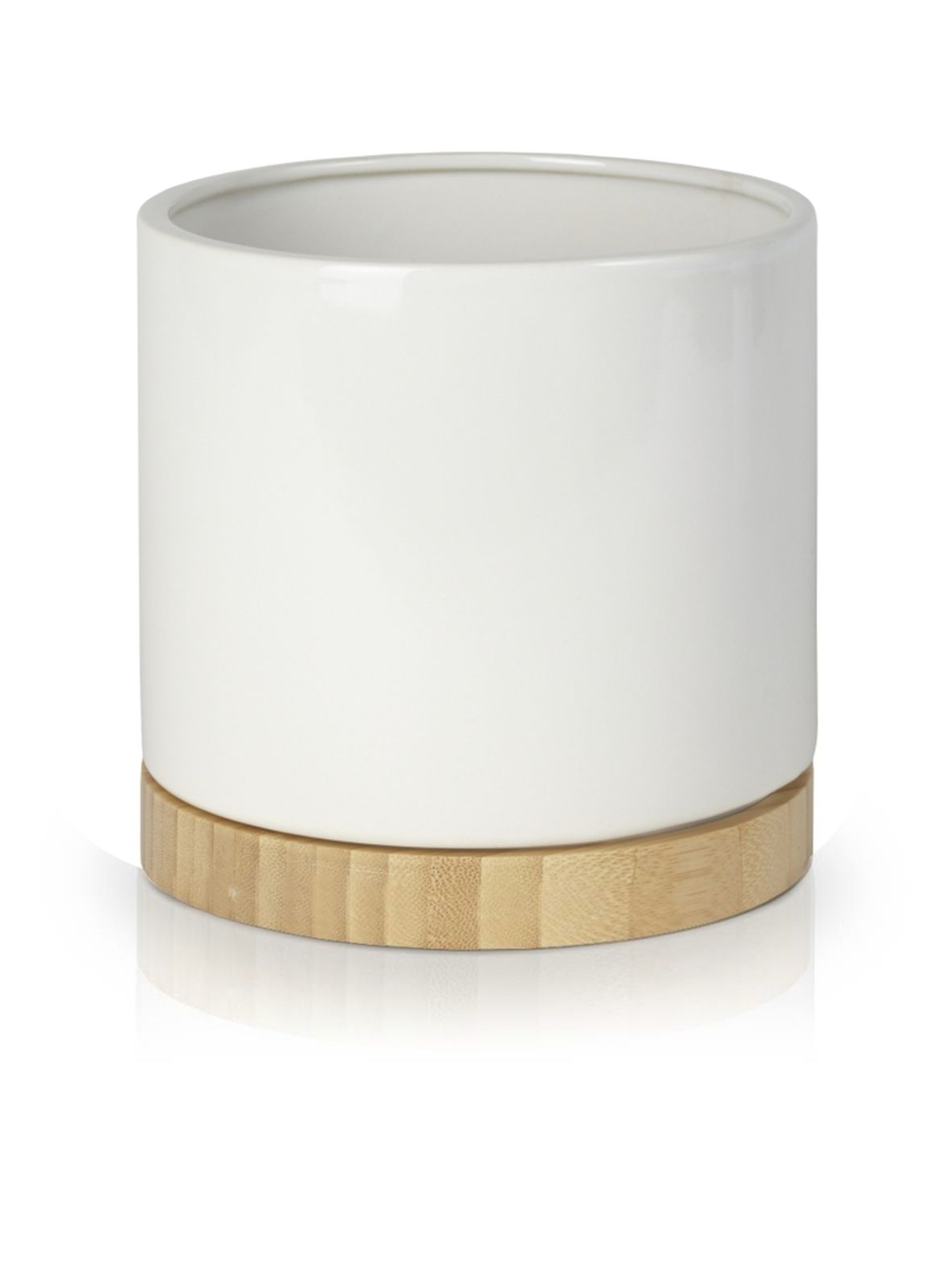 Donica ceramiczna w kształcie cylindra - biała