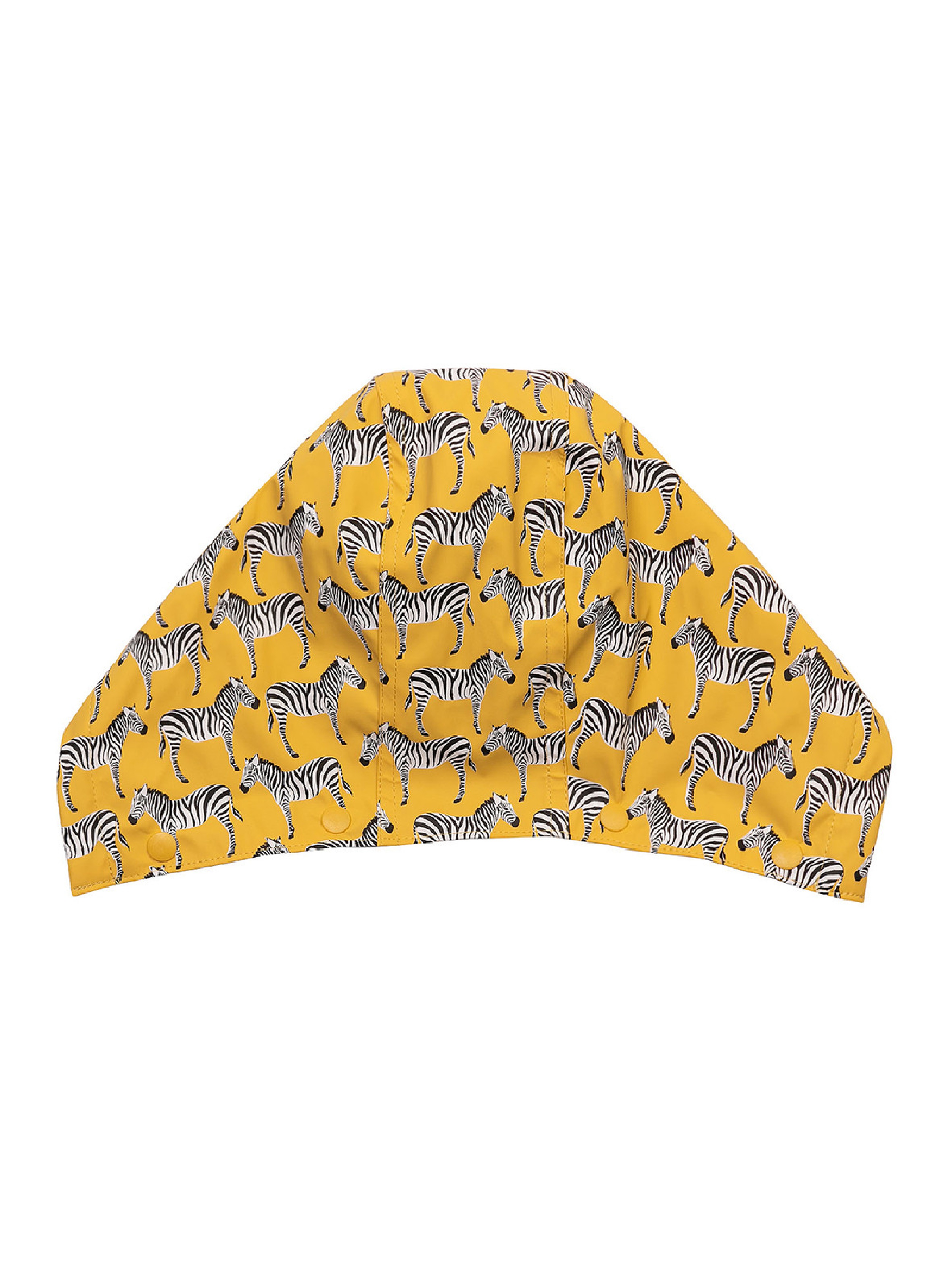 Żółta kurtka przeciwdeszczowa z odpinanym kapturem- zebry